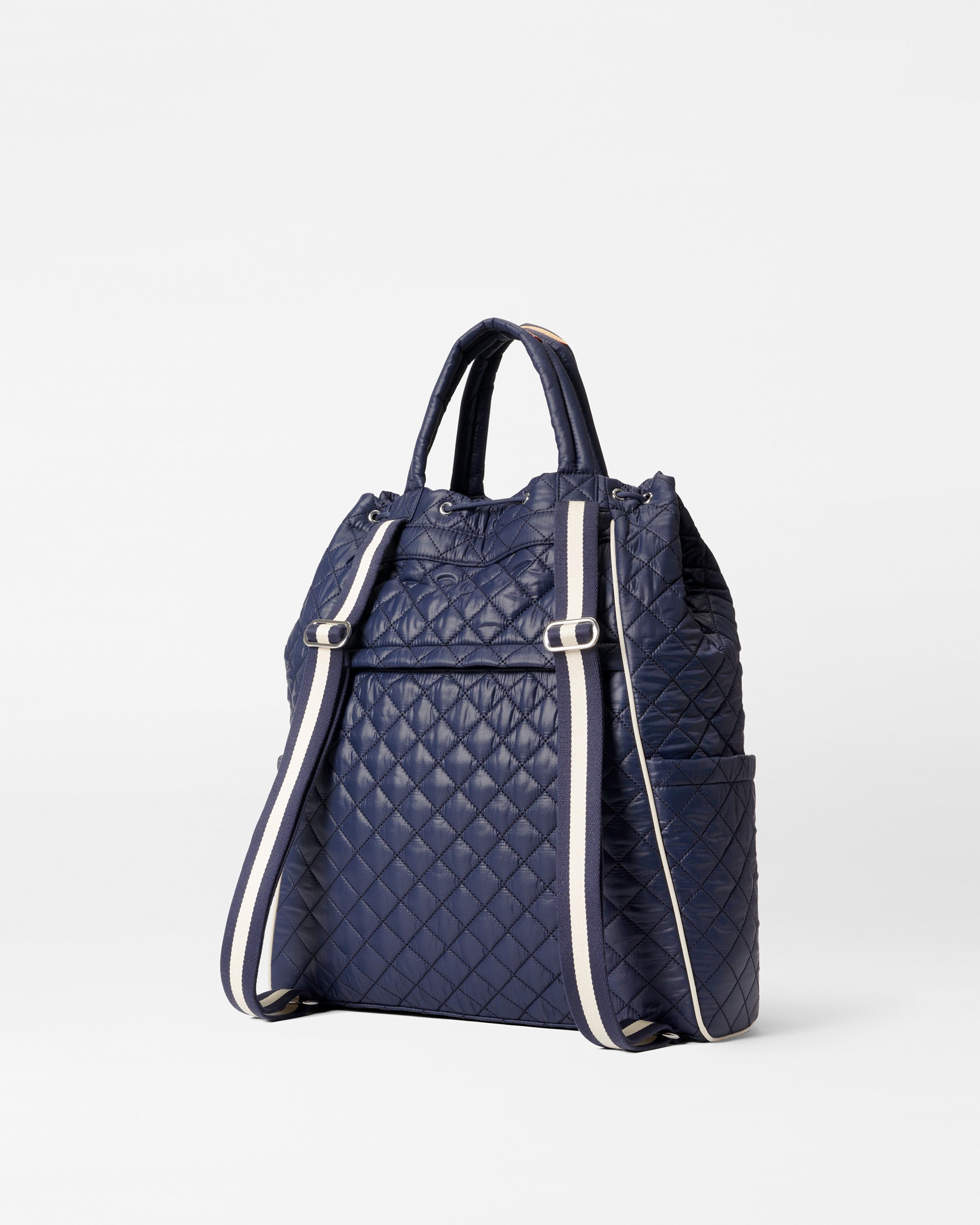 MZ Wallace Blue Tennis Bag back view of straps