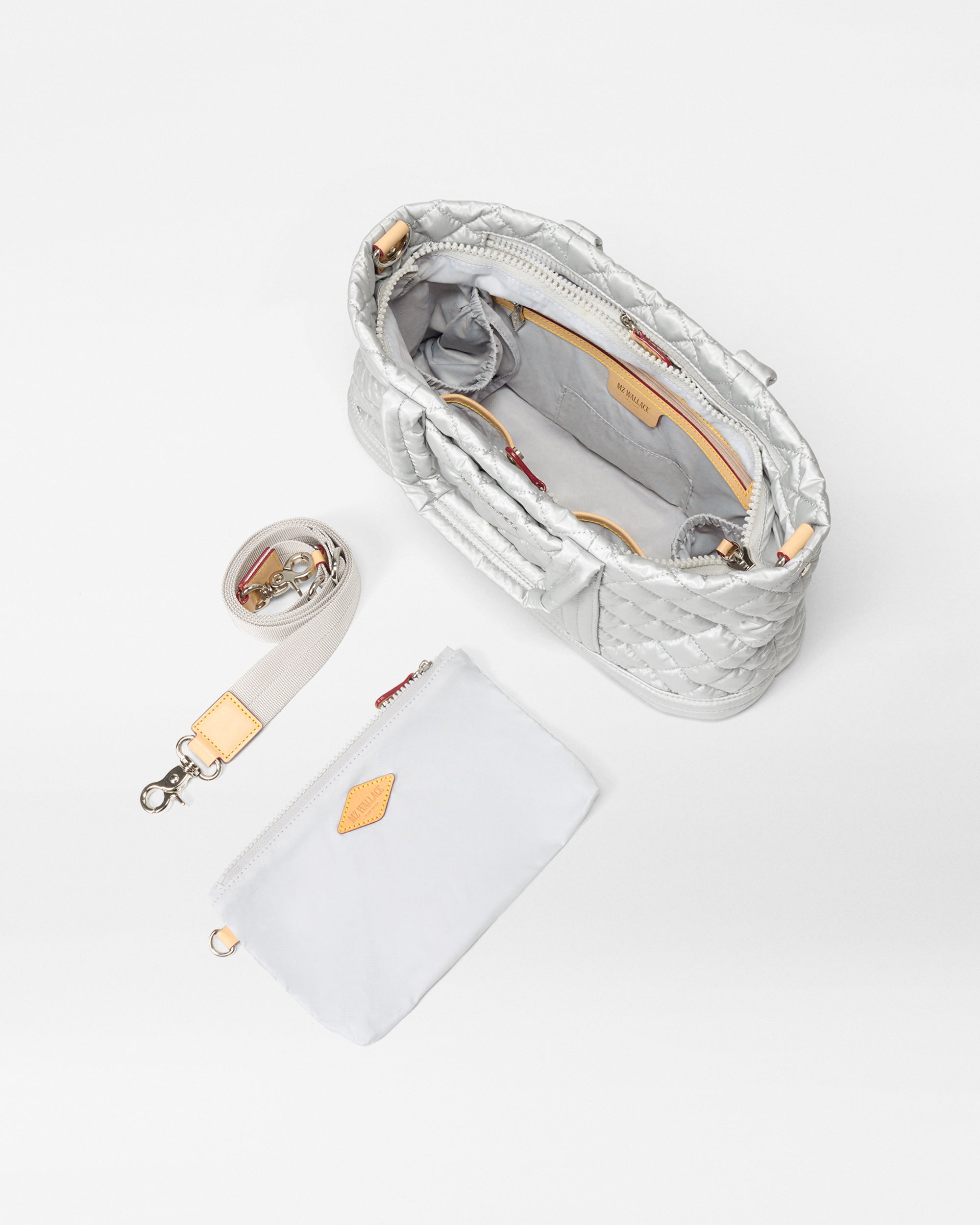 Oyster Metallic Metro Utility Crossbody