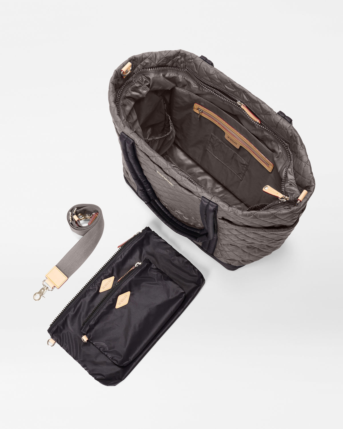 Large Empire Quilted Tote Bag in Magnet/Black Color Block| MZ Wallace 