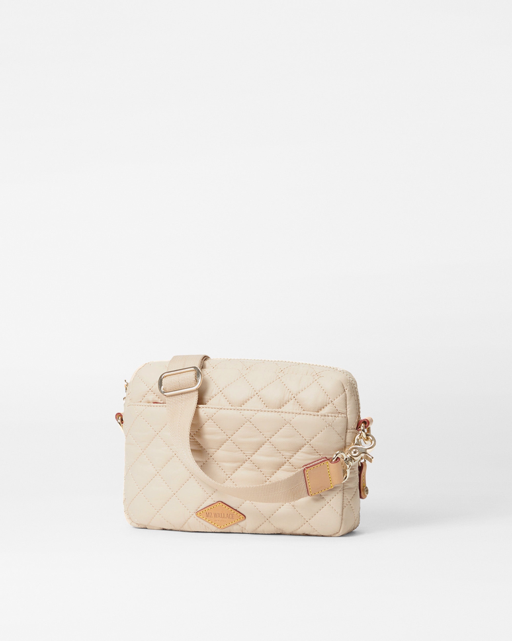 MZ Wallace Buff Camera Ivory Crossbody Bag close up 