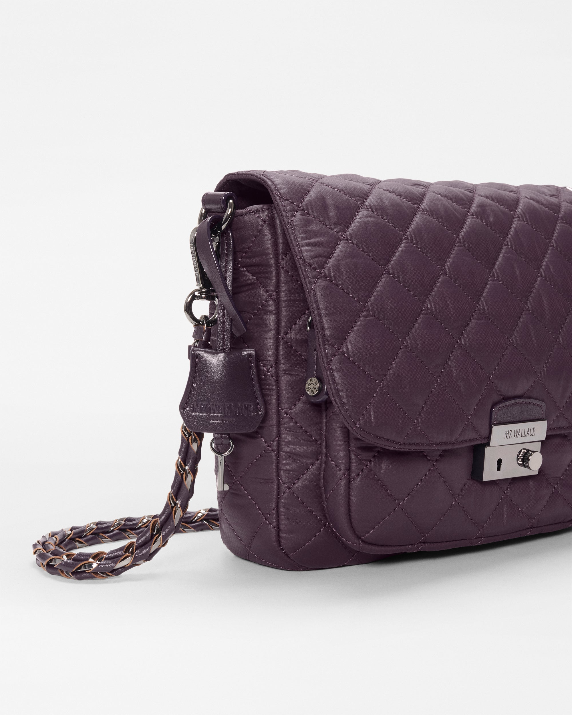 MZ Wallace Raisin Medium Crosby Lock Crossbody – Crossbody | MZ MZ Wallace Raisin Medium Crosby Lock Crossbody – Crossbody | MZ