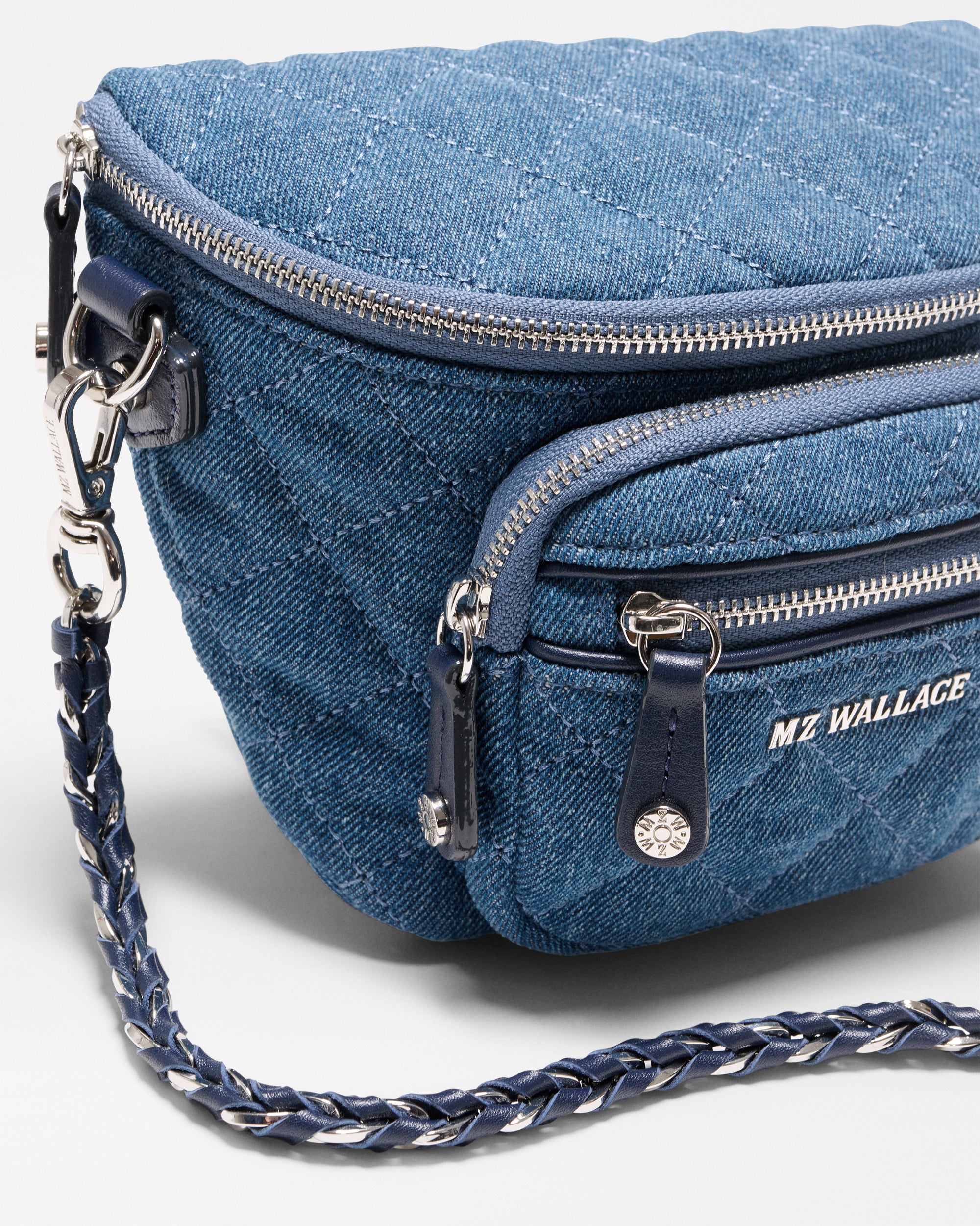 MZ Wallace True Blue Denim Micro Crosby Sling – Belt Bag | MZ Wallace
