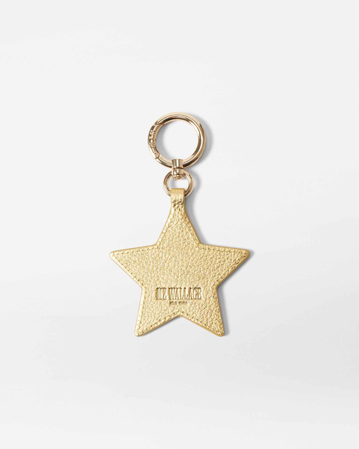 MZ Wallace Light Gold Sequin Star Bag Charm close up 