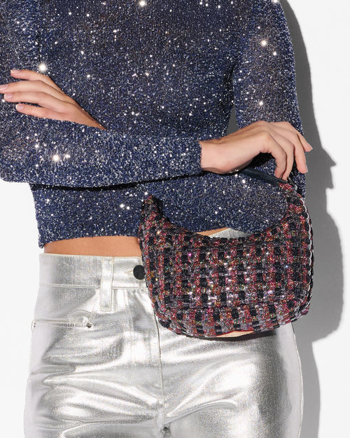 Multi Woven Shimmer Mini Woven Hobo