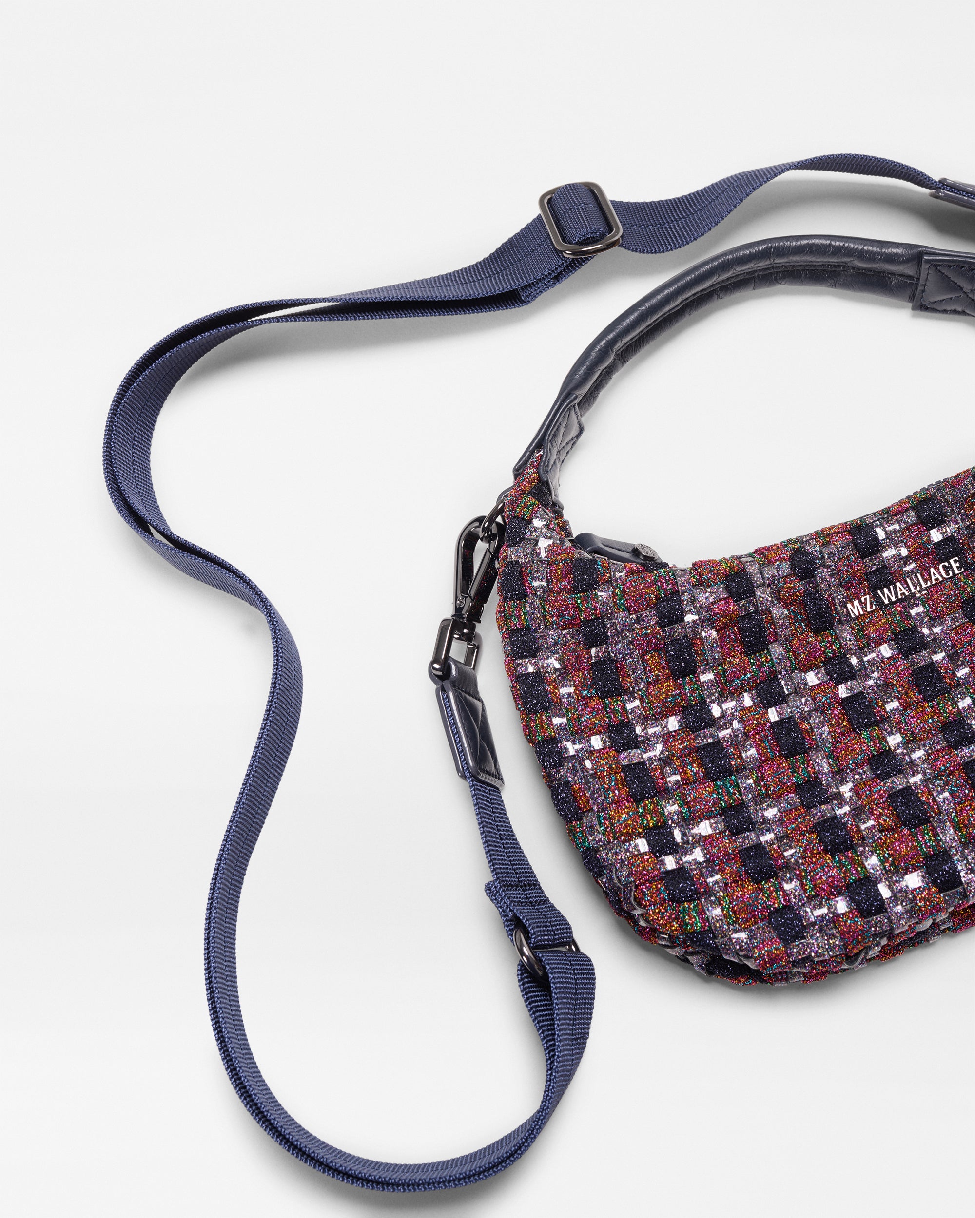 Multi Woven Shimmer Mini Woven Hobo