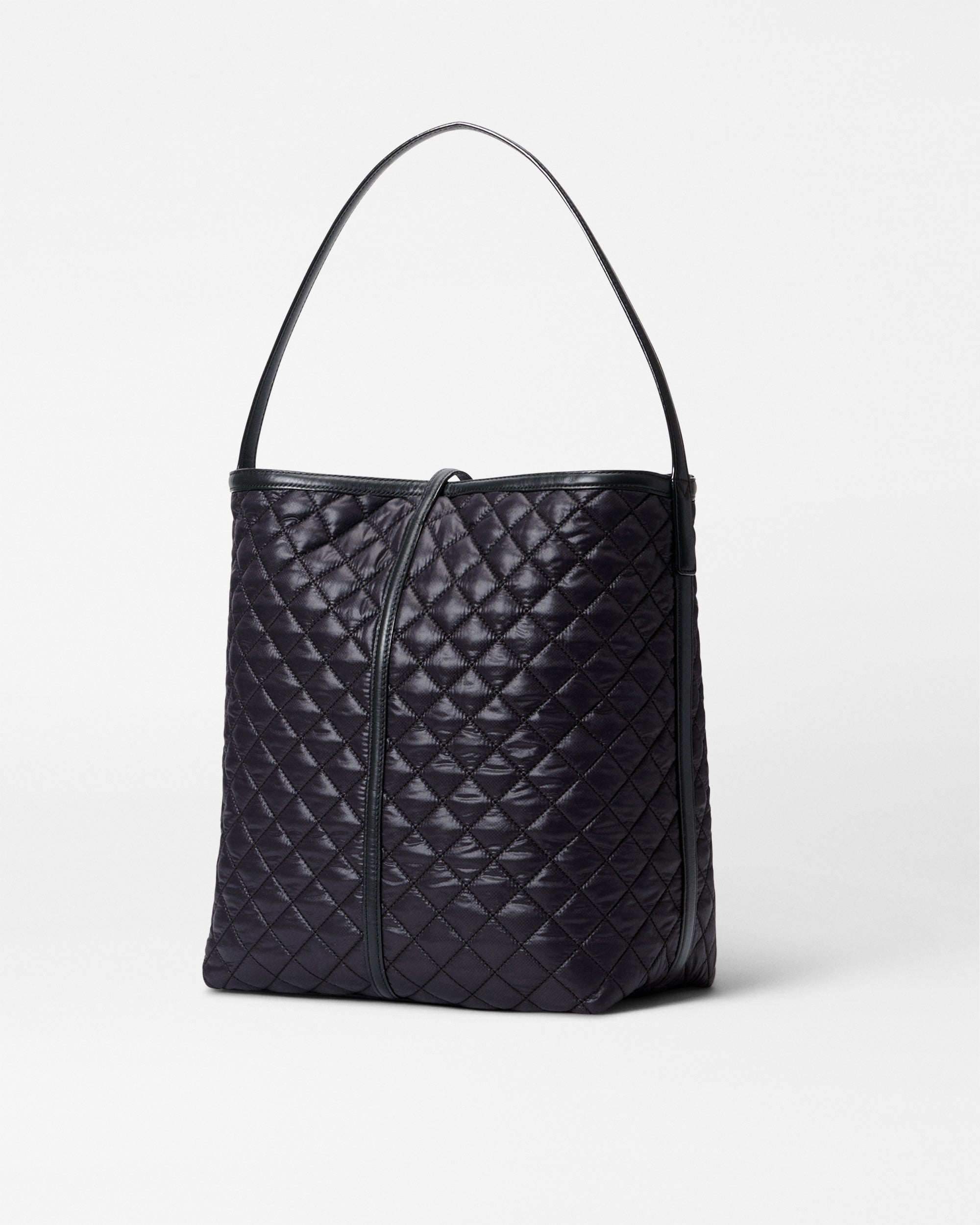 Large Astor Hobo - Large Black Hobo Bag against white background