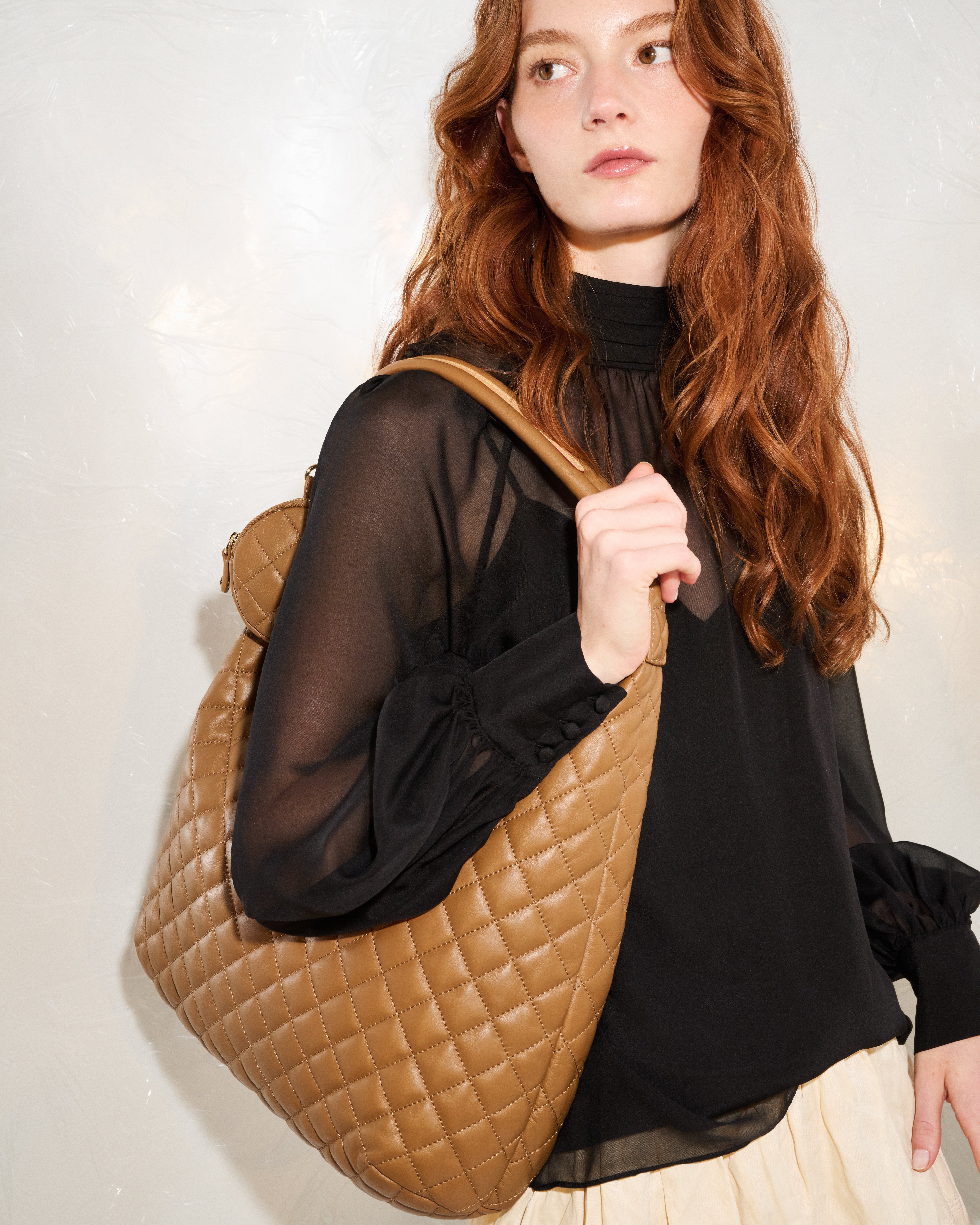 Caramel Leather Large Metro Shoulder