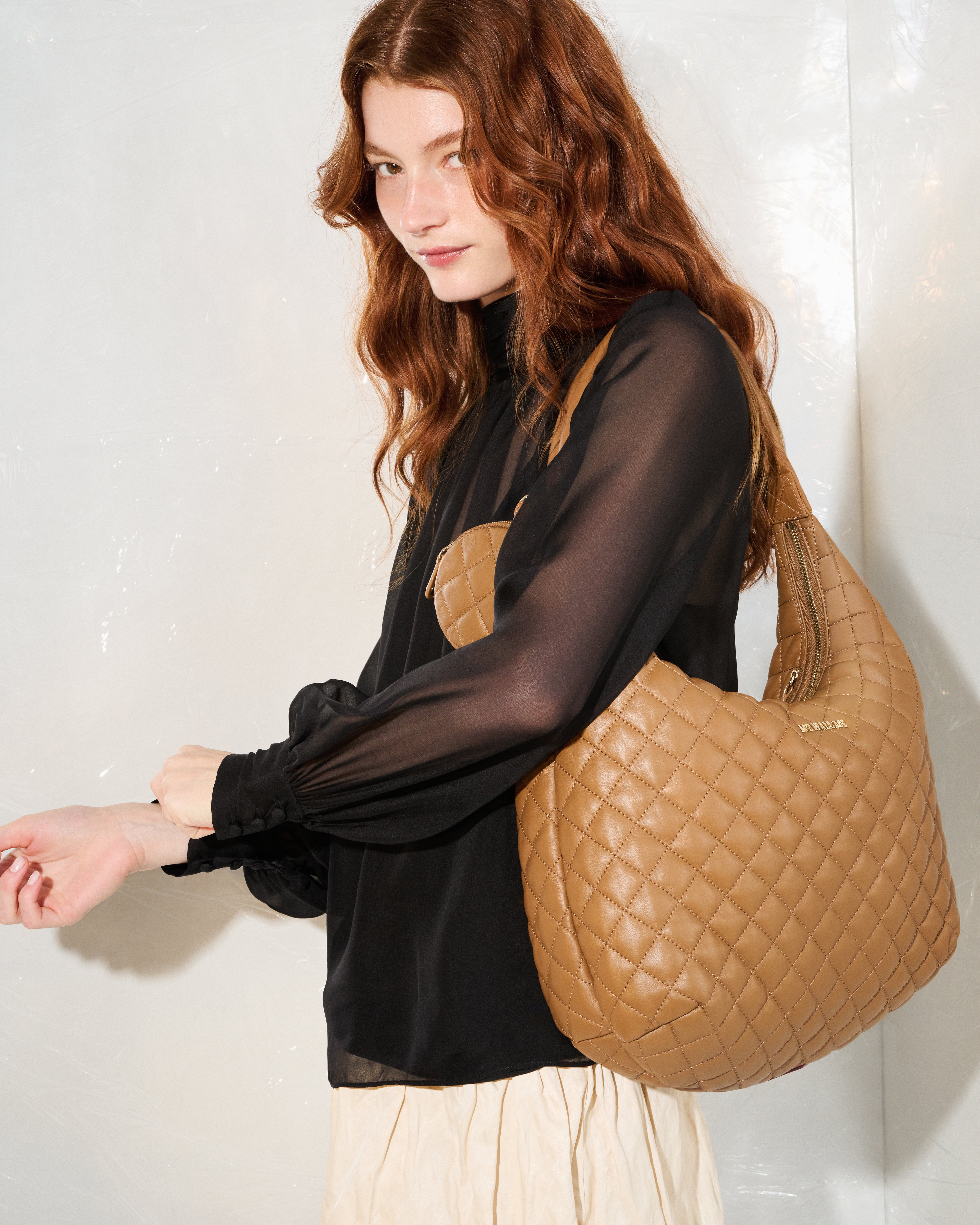 Caramel Leather Large Metro Shoulder