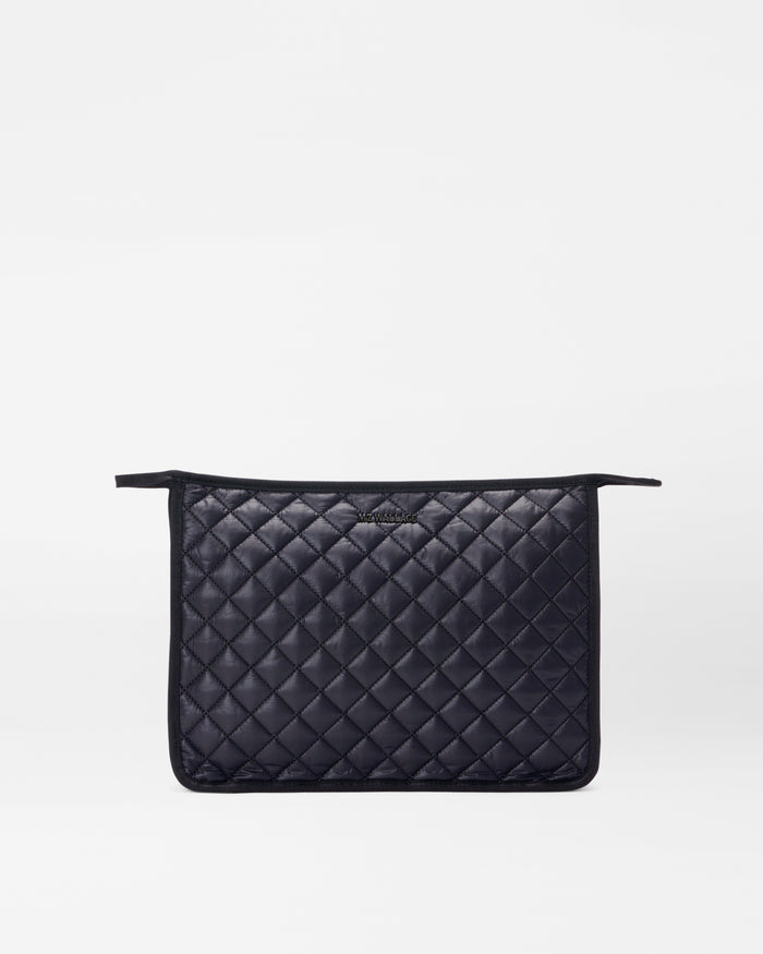 Black Personalized Large Metro Clutch