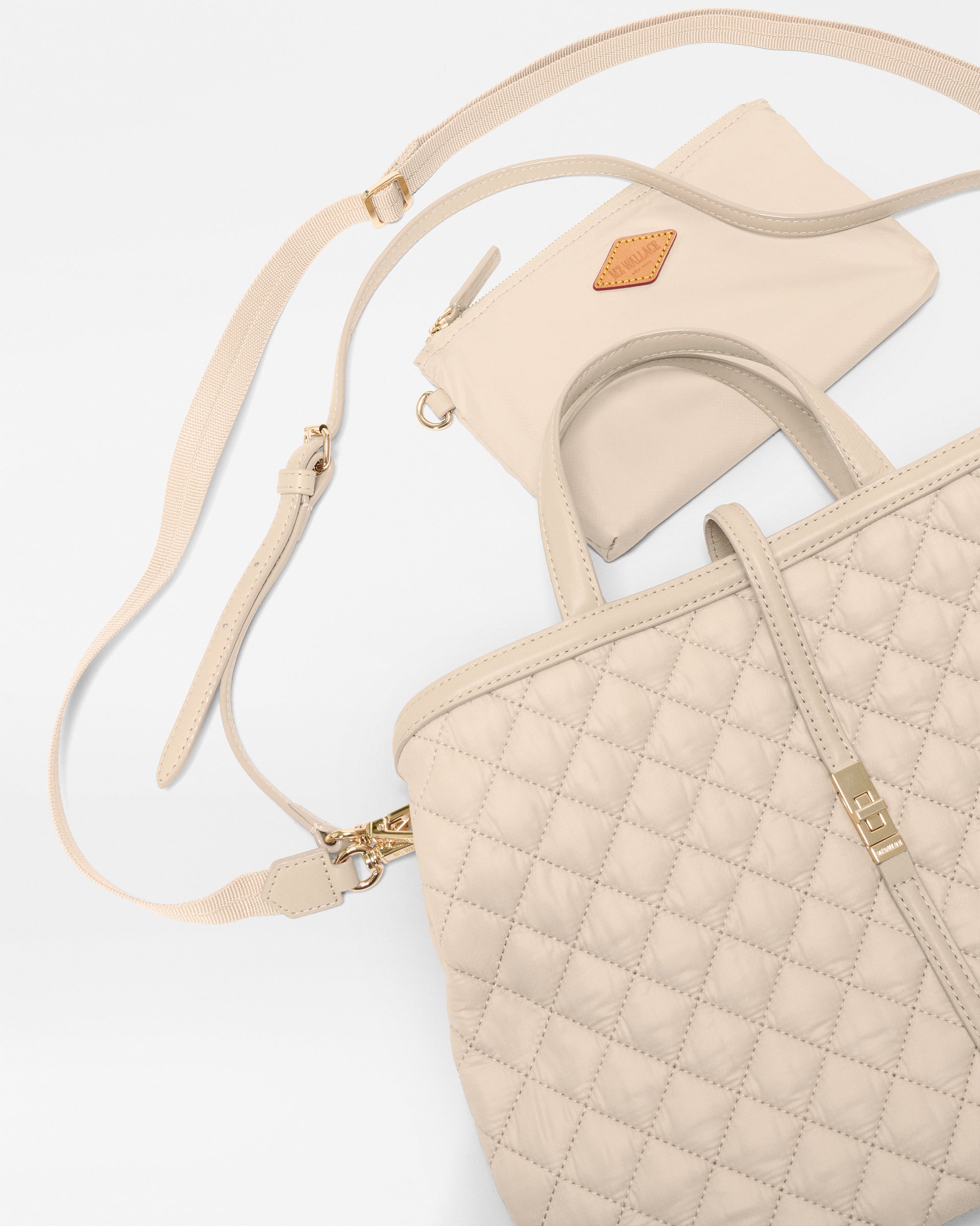 ☆PU＆PO☆ MZ Wallace Buff Ivory Medium Astor Top Handle Handbag | MZ Wallace