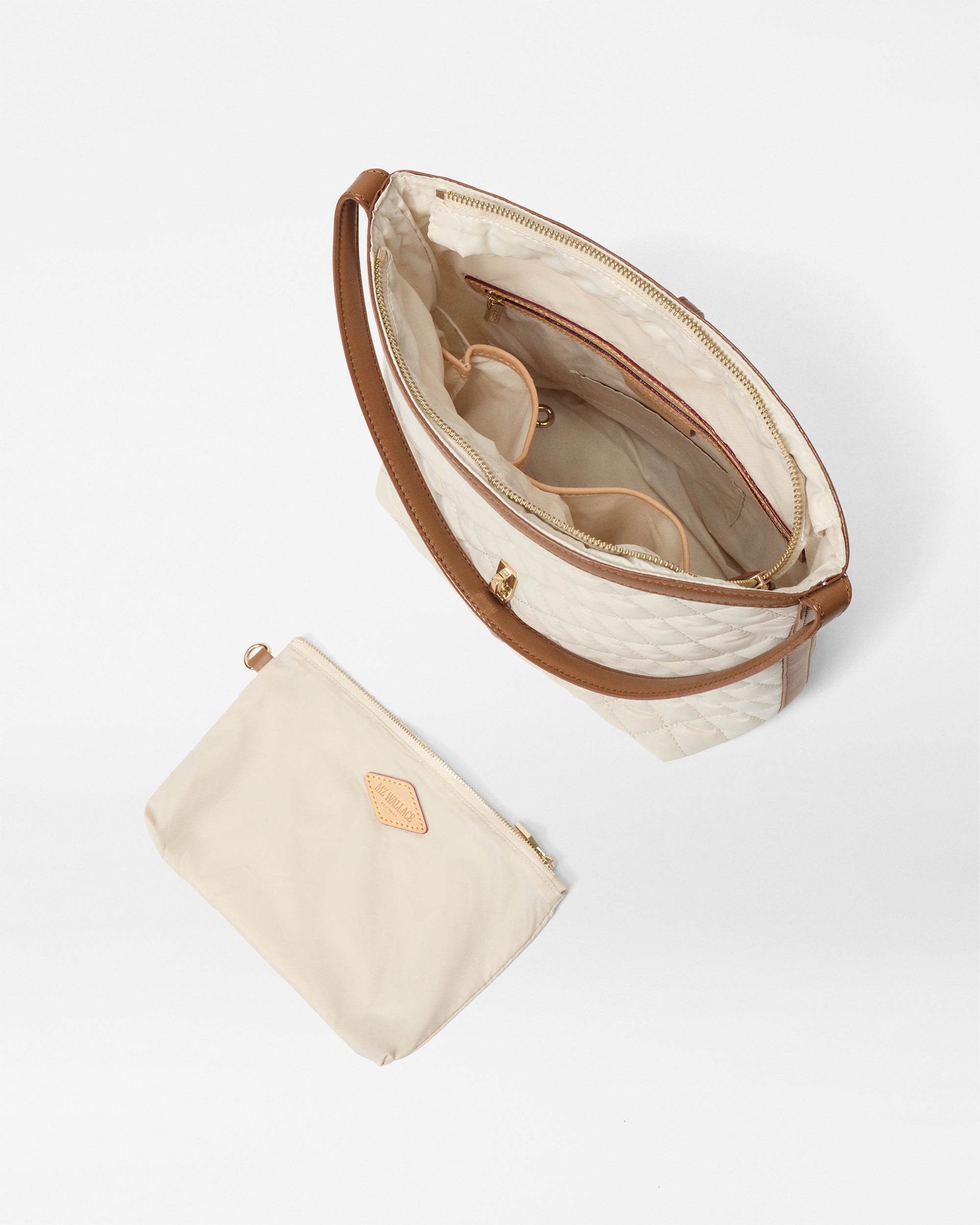 Sandshell with Brown Small Astor Hobo