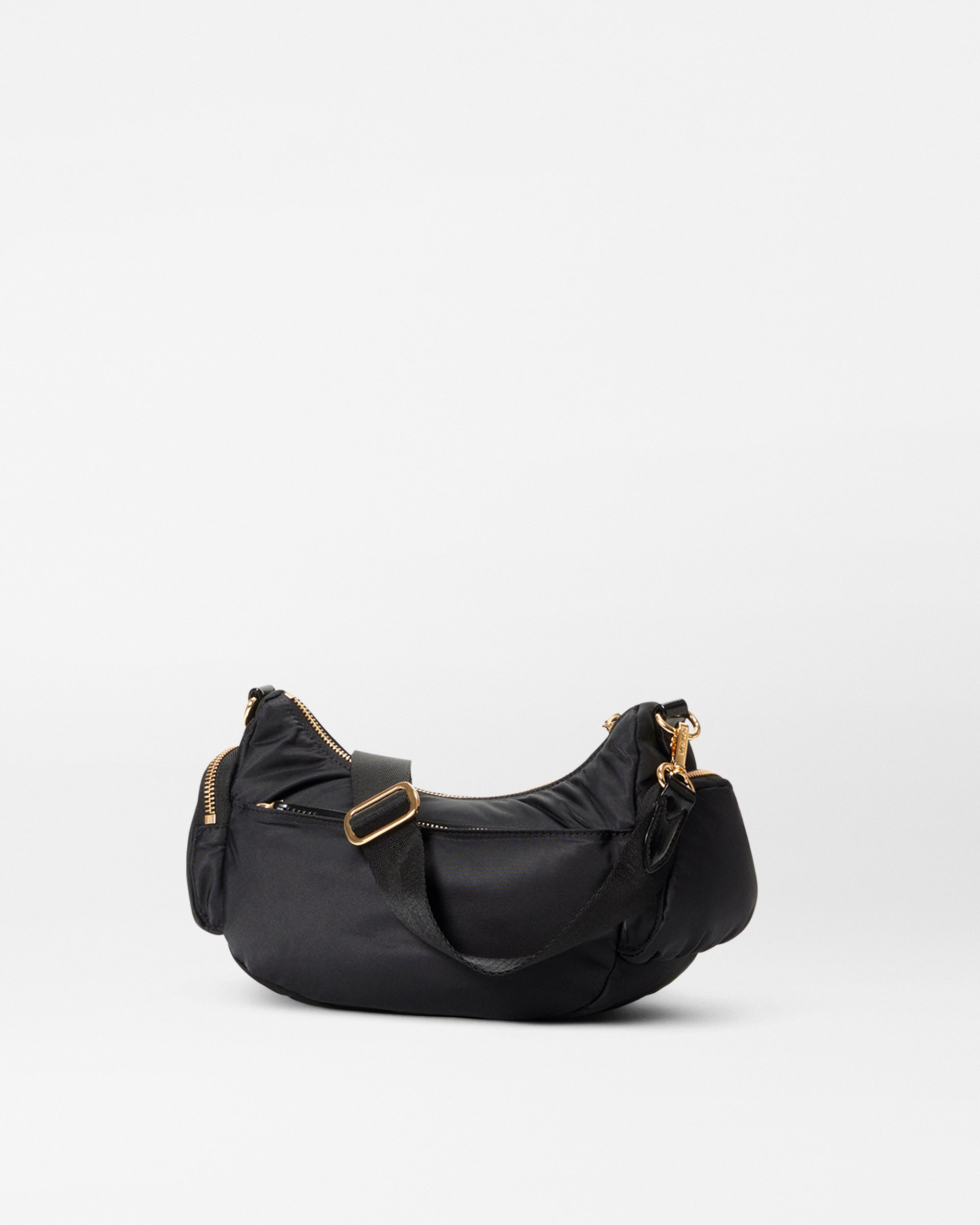 MZ Wallace Small Black Shoulder Bag with straps down