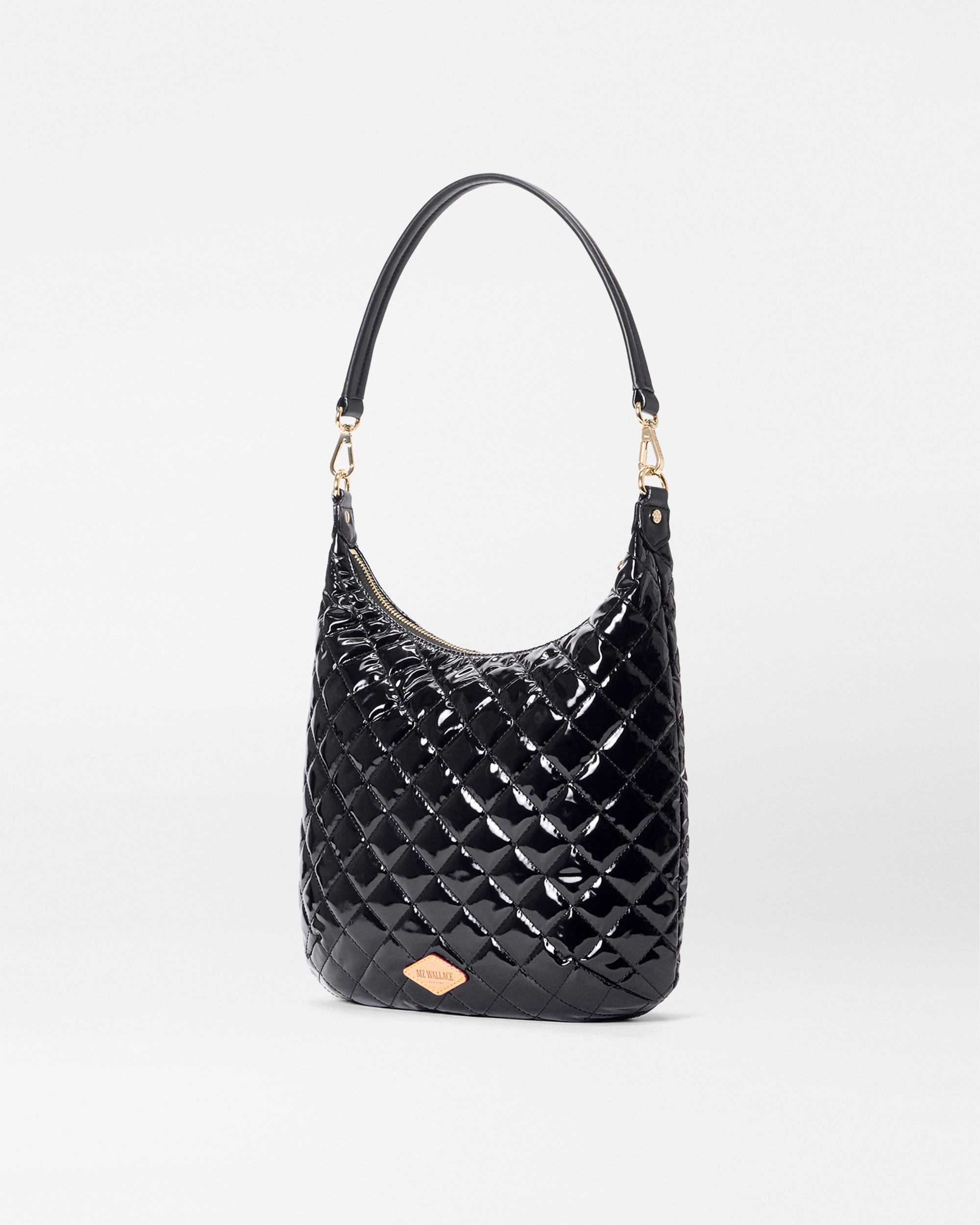 Shiny Black Shoulder Bag | MZ Wallace