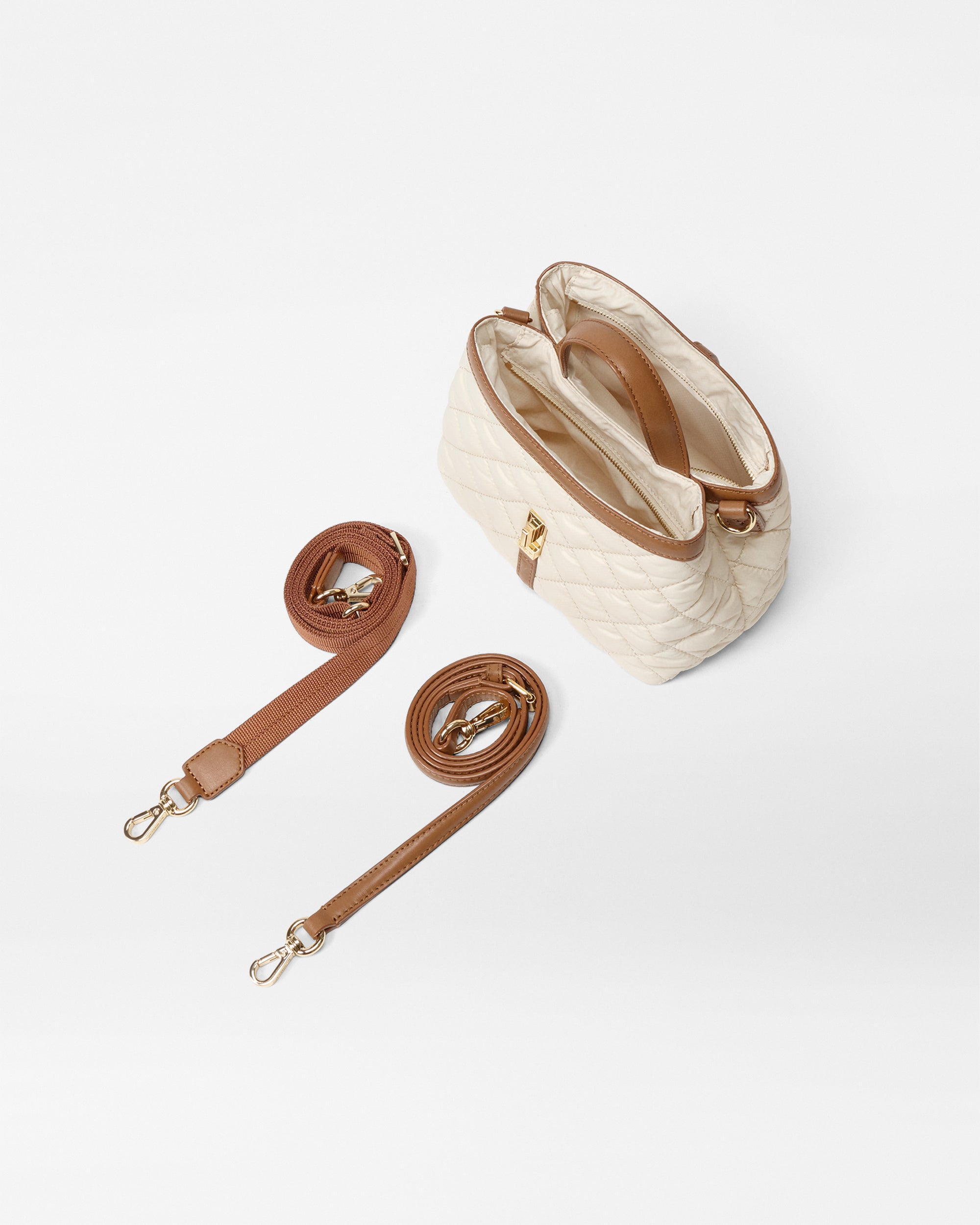 Sandshell with Brown Mini Astor Top Handle