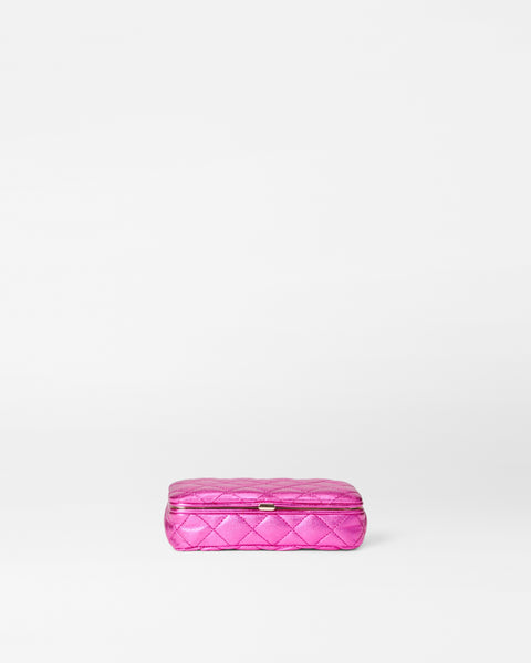 Hot Pink Metallic Leather Medium Retro Frame Case