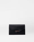 Front view of MZ Wallace Black Leather Clutch
