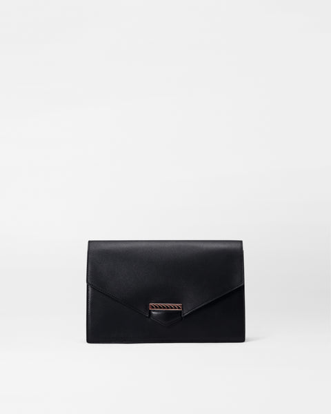 Black Leather Clutch Bag | MZ Wallace