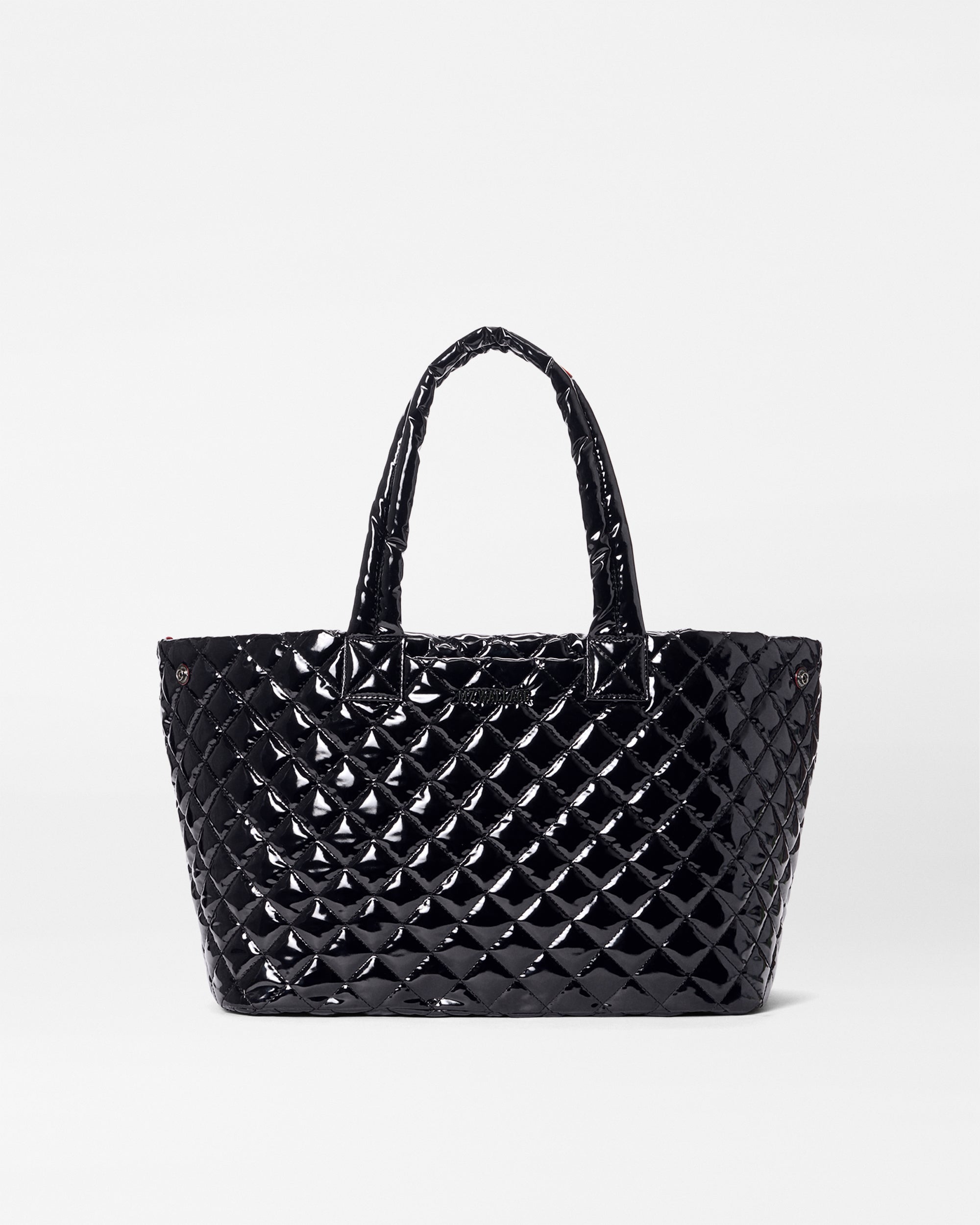 black lacquer medium metro city tote