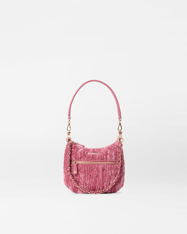 MZ Wallace Shoulder Pink Velvet Bag