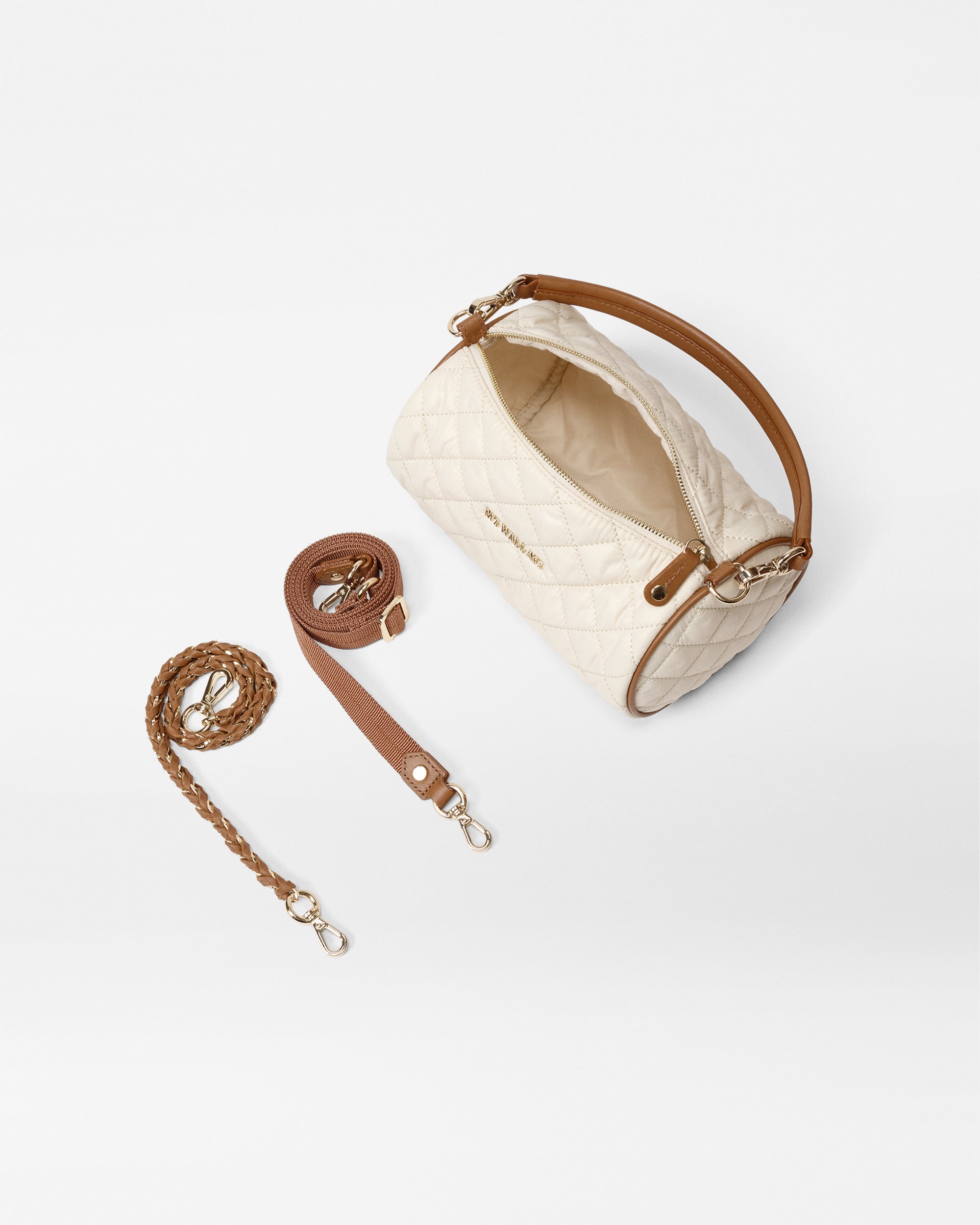 Sandshell with Brown Crosby Barrel Crossbody