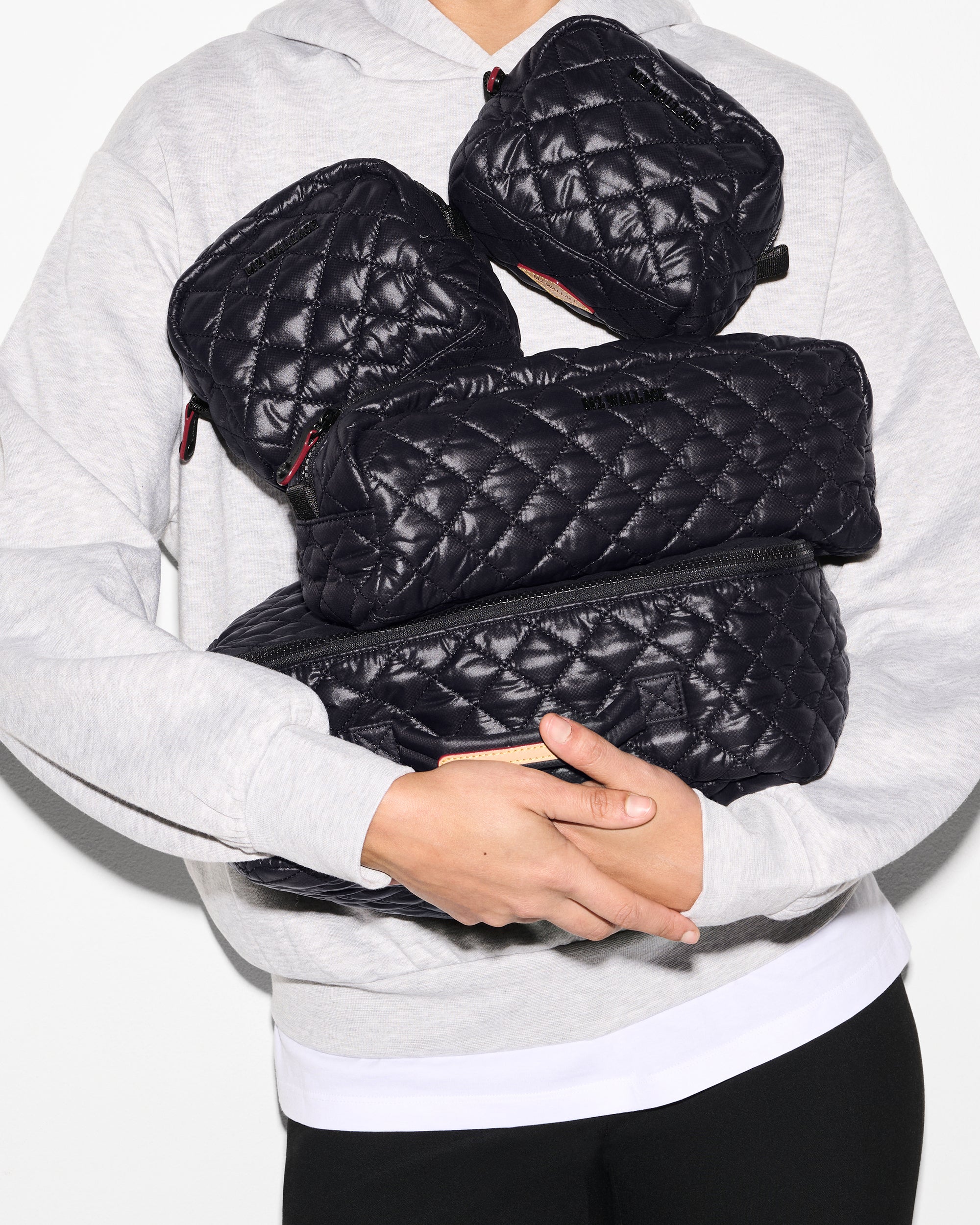 Black Metro Packable Pouch Set