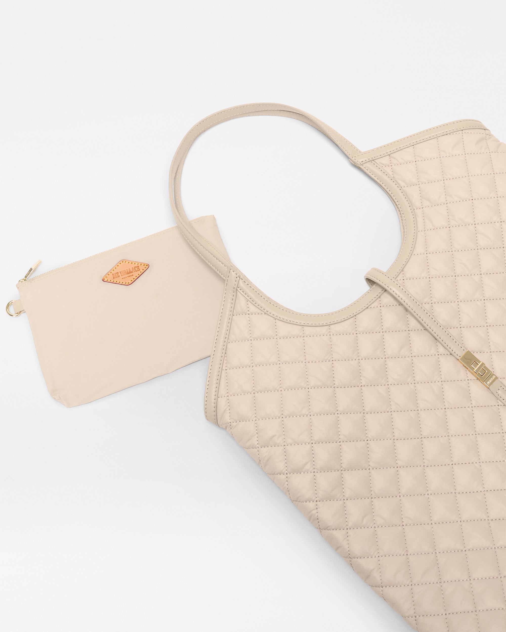 MZ Wallace Buff Ivory Large Astor Tote Bag - Luxury Tote Handbags