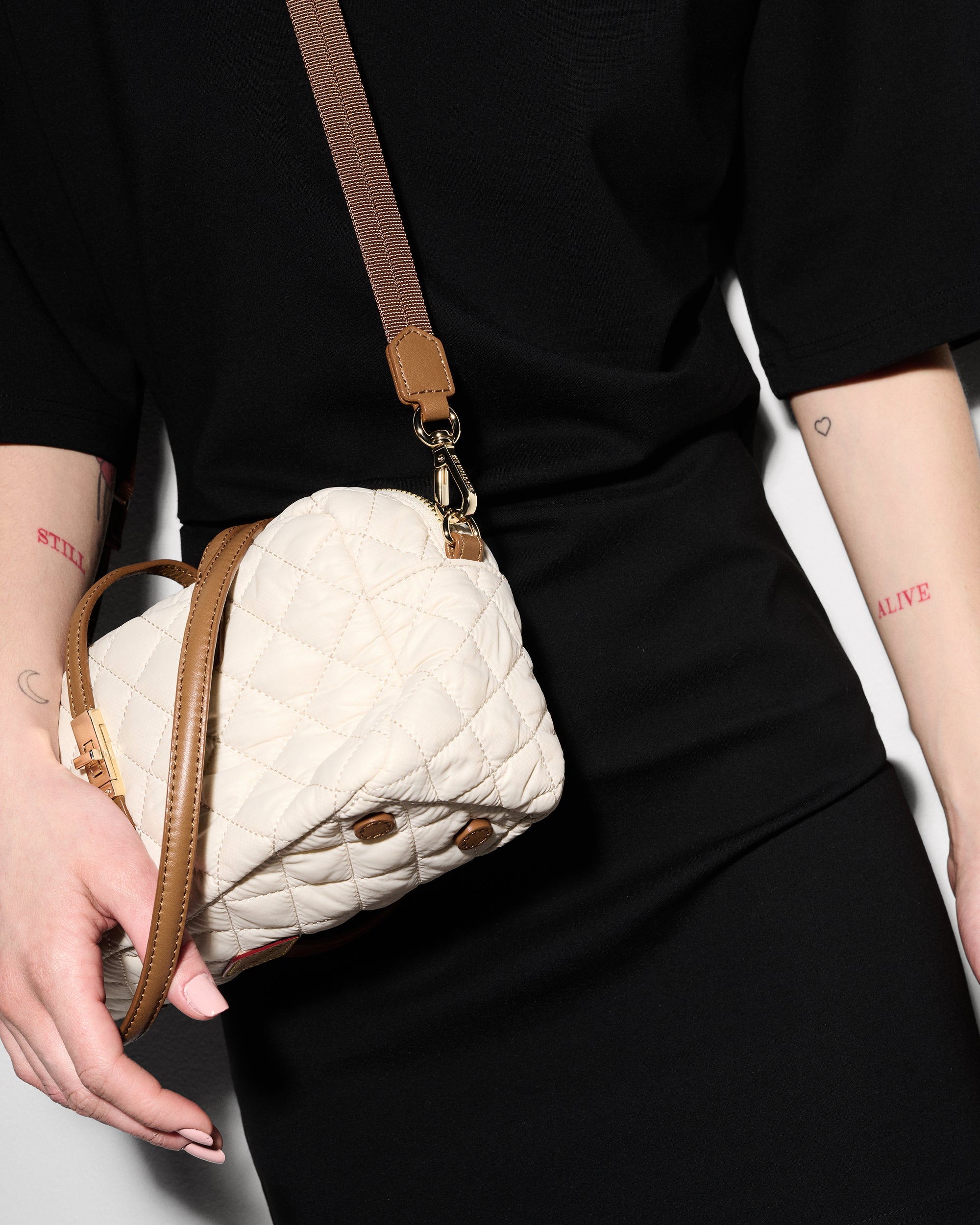 Sandshell with Brown Small Astor Satchel