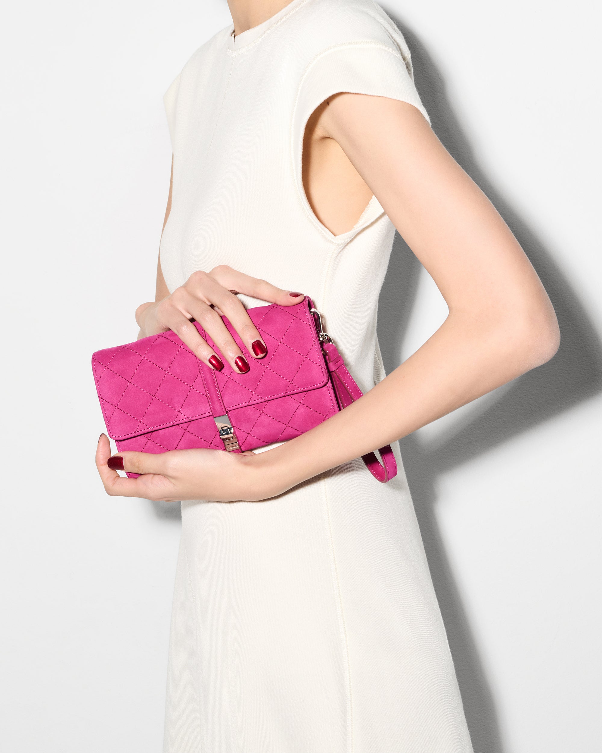 Raspberry Nubuck Astor Convertible Crossbody