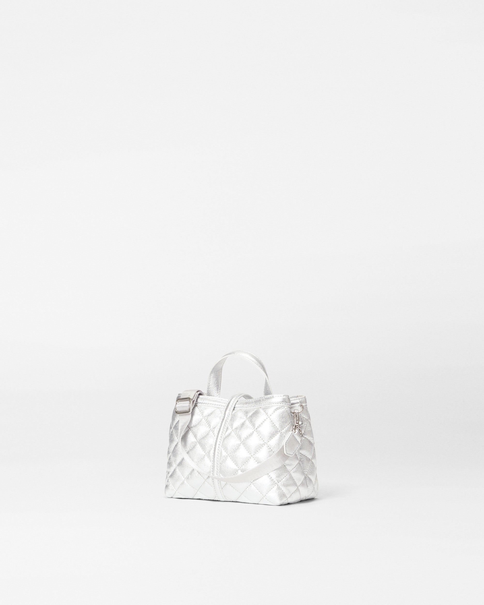 Silver Leather Mini Astor Top Handle