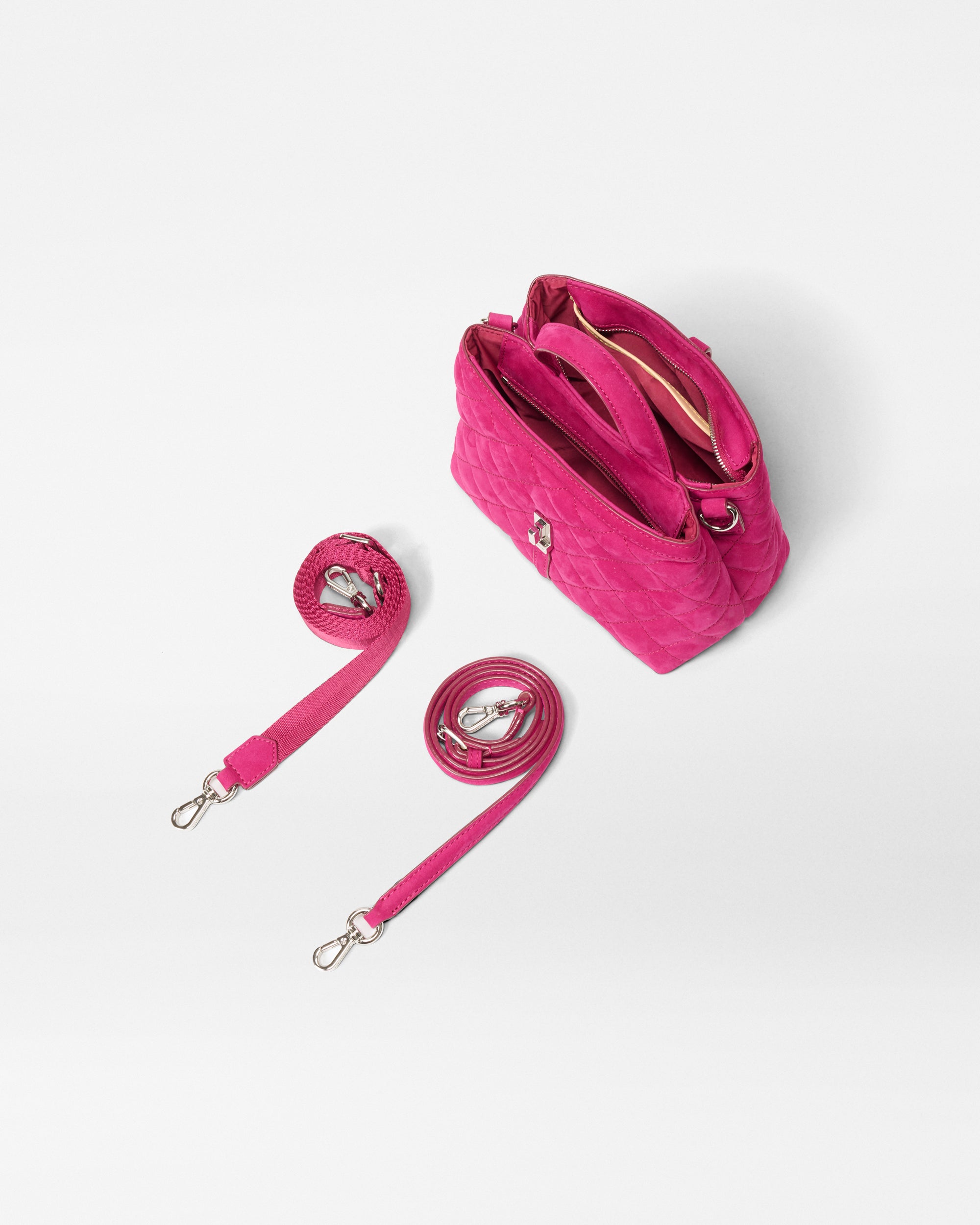 Raspberry Nubuck Mini Astor Top Handle
