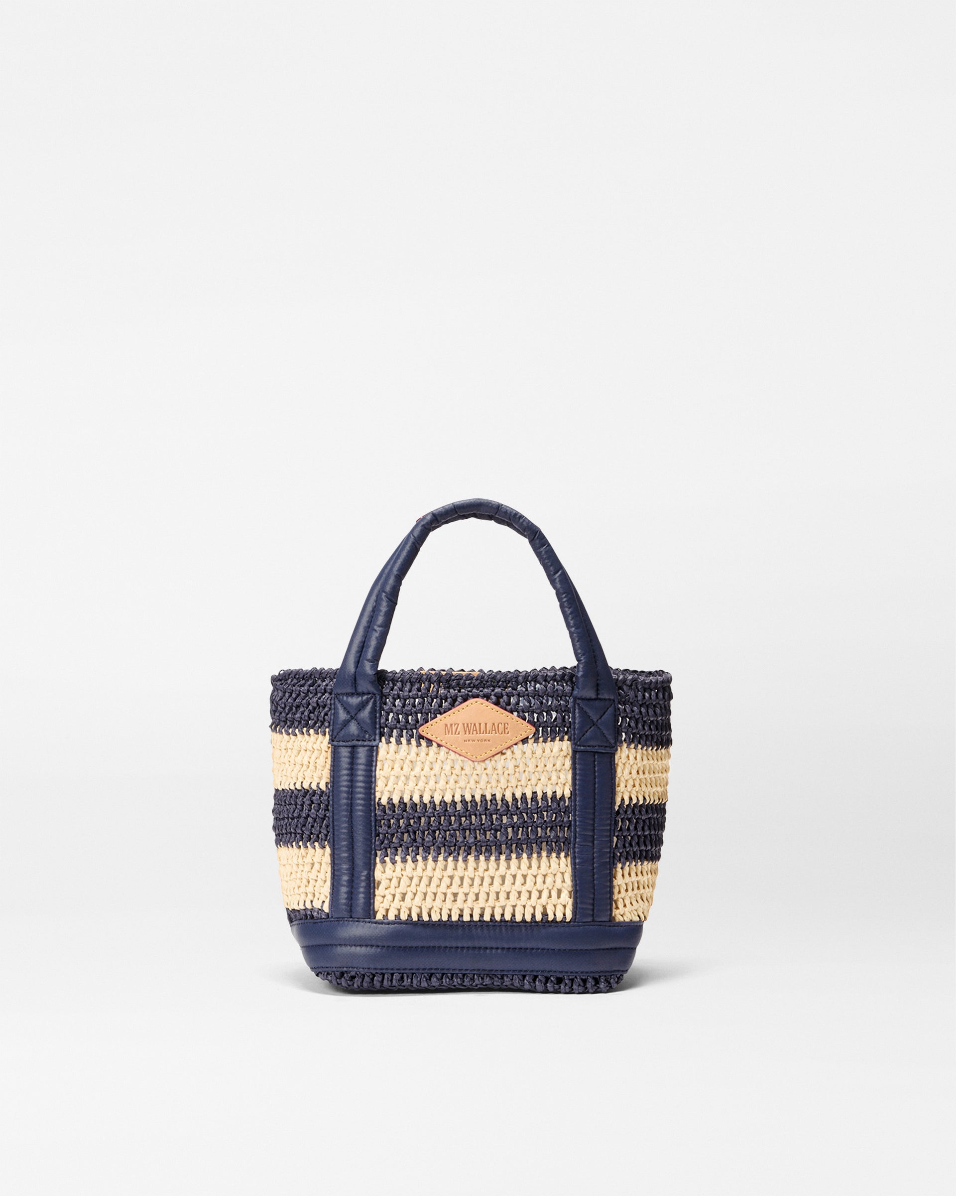 Dawn/Natural Stripe Crochet Mini Crochet Tote