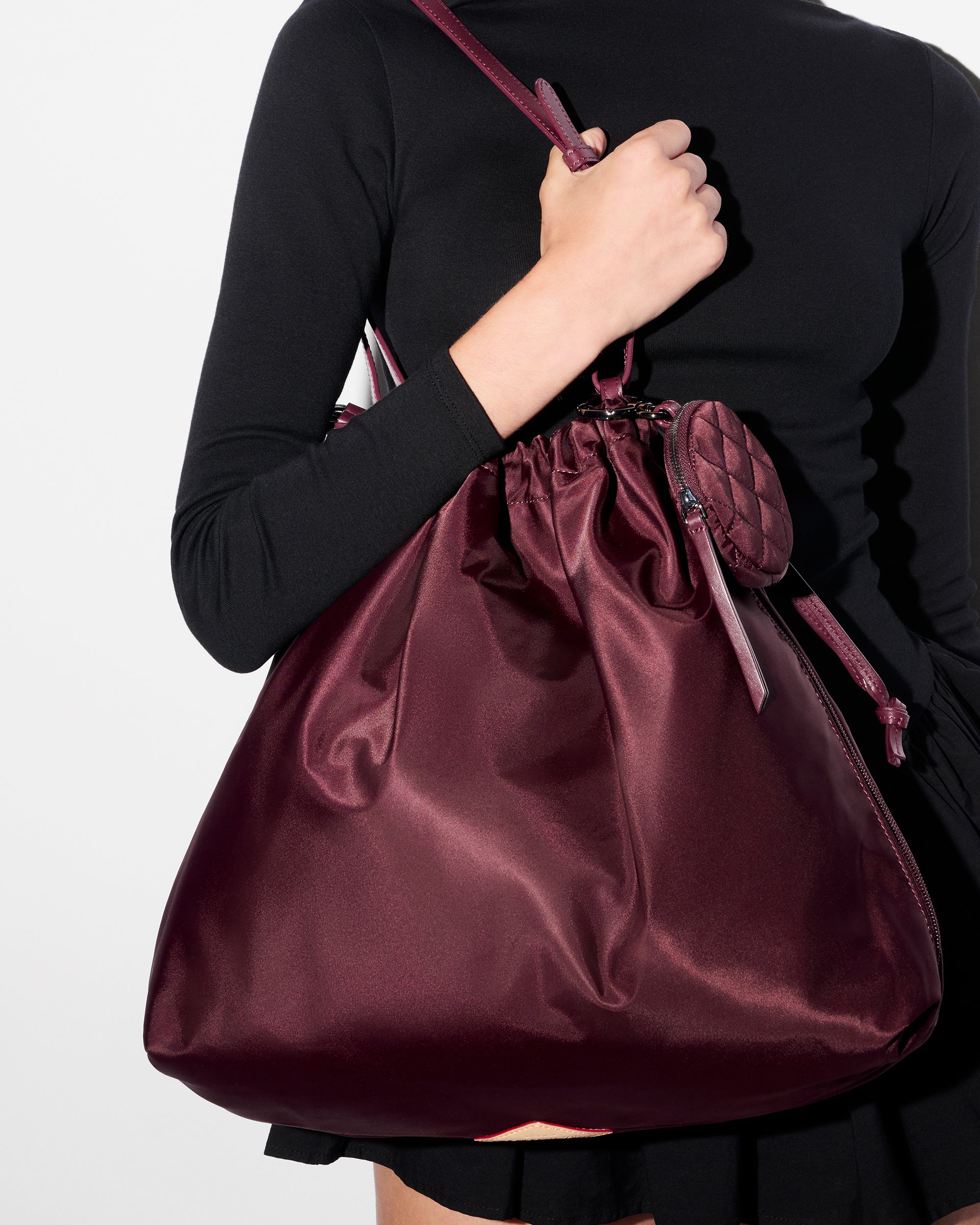 MZ Wallace Bordeaux Burgundy Waverly Shoulder Bag | MZ Wallace