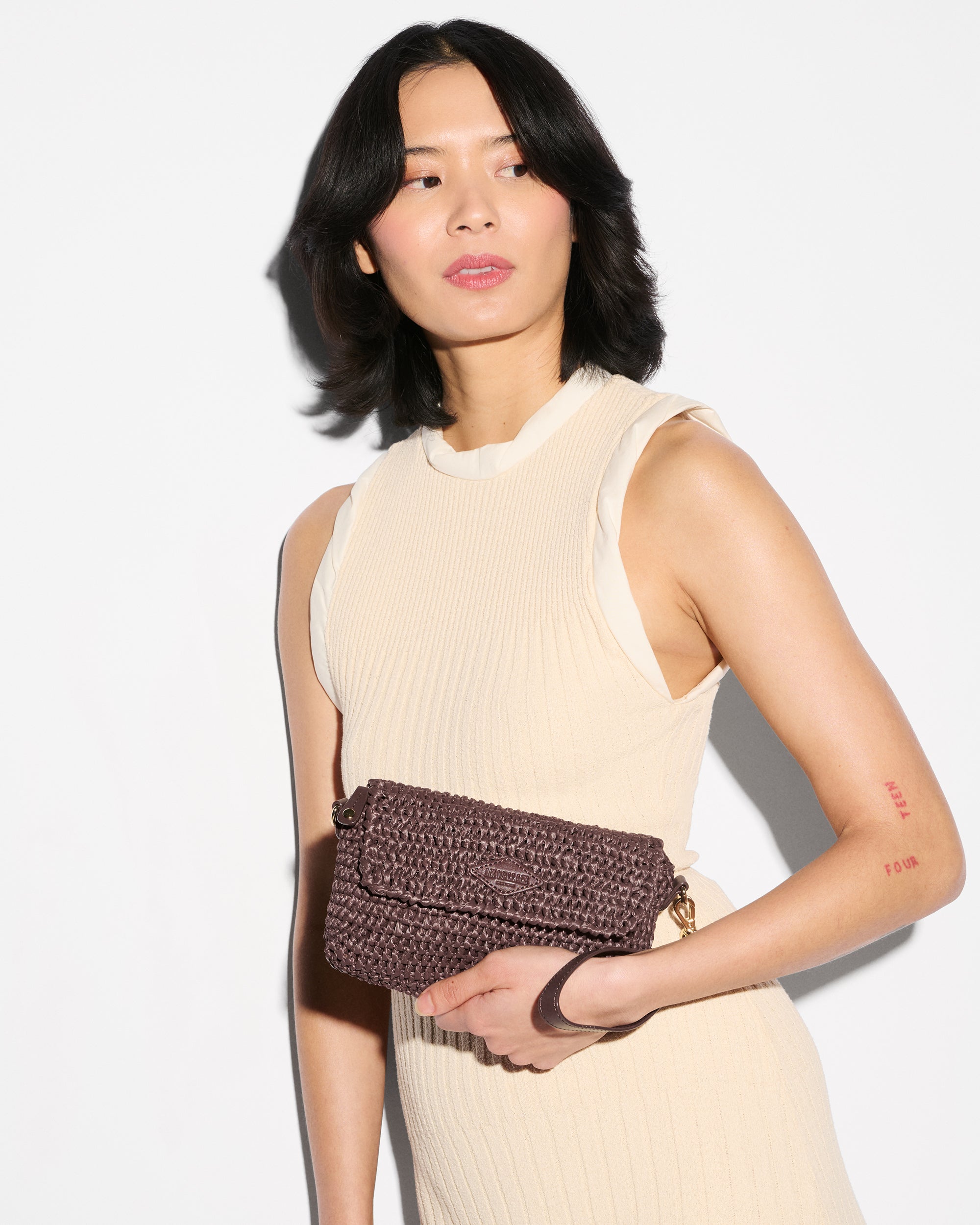 Brown Crochet Crochet Convertible Crossbody