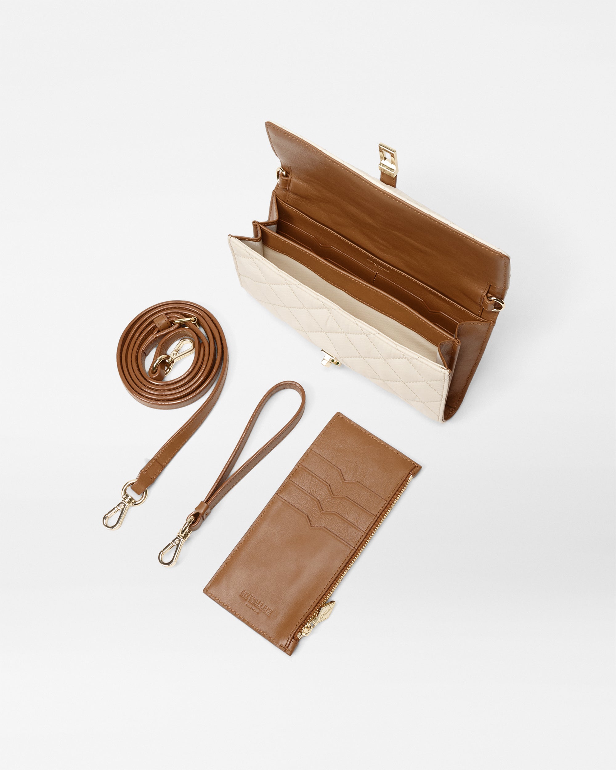 Sandshell with Brown Astor Convertible Crossbody (Fabric)