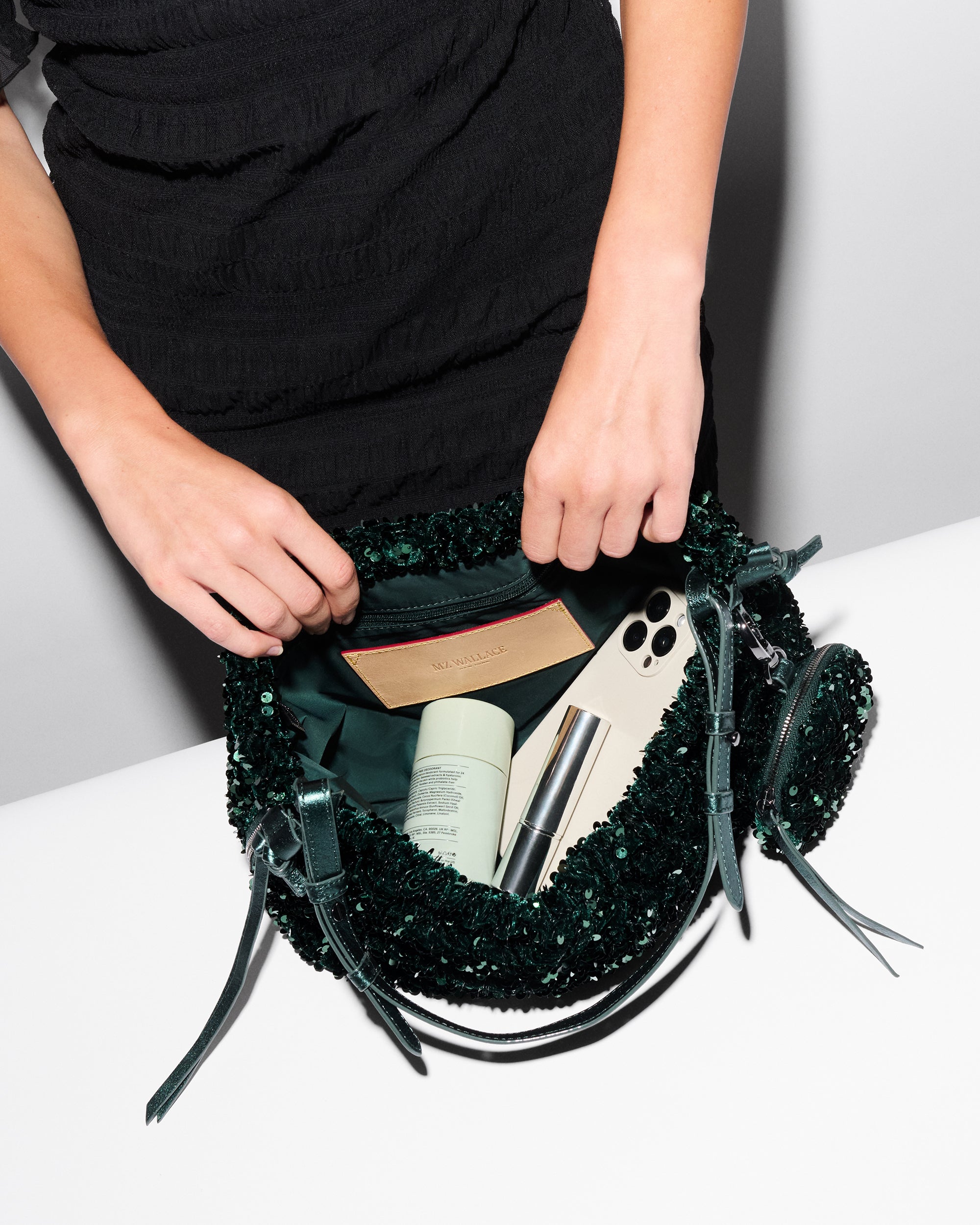 Mallard Sequin Small Waverly Shoulder