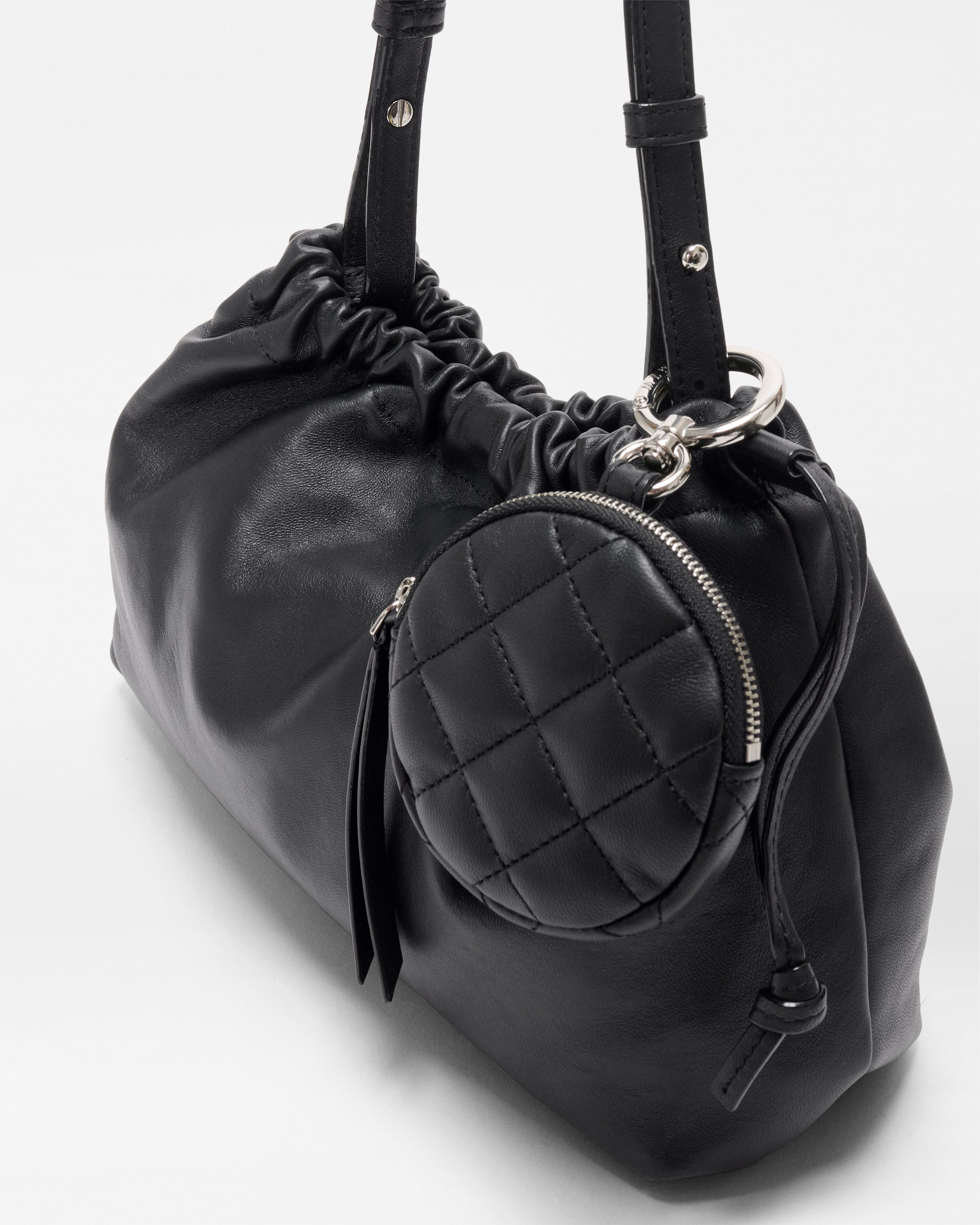 Black Leather Small Waverly Shoulder