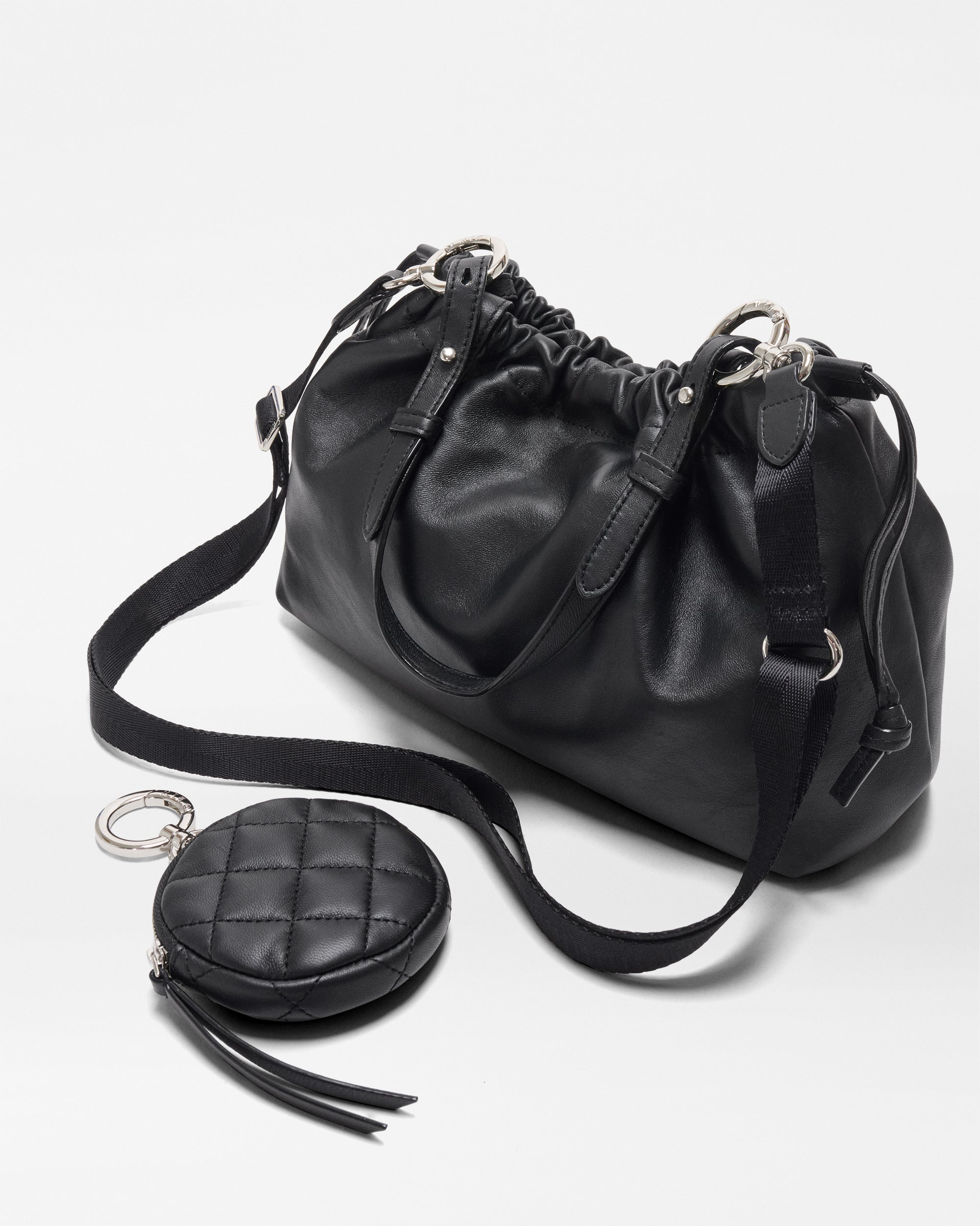 Black Leather Small Waverly Shoulder