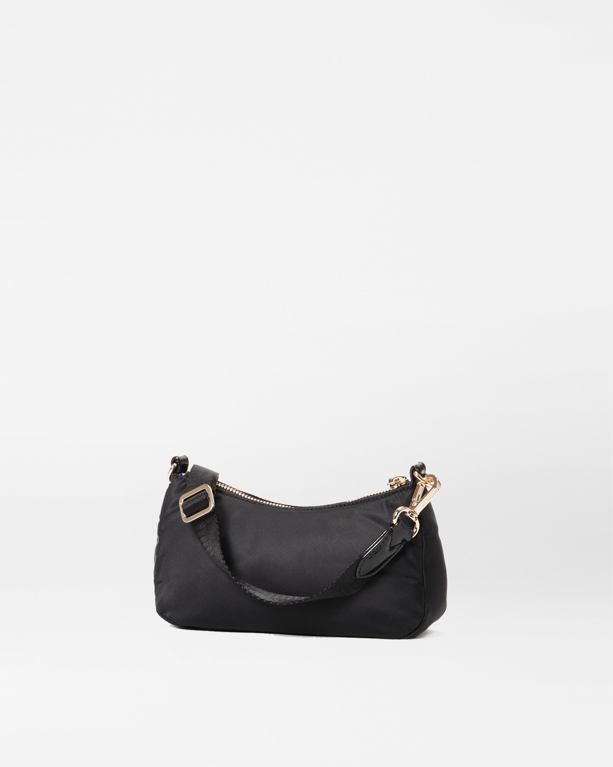 MZ Wallace Black Mini Shoulder Bag with straps down