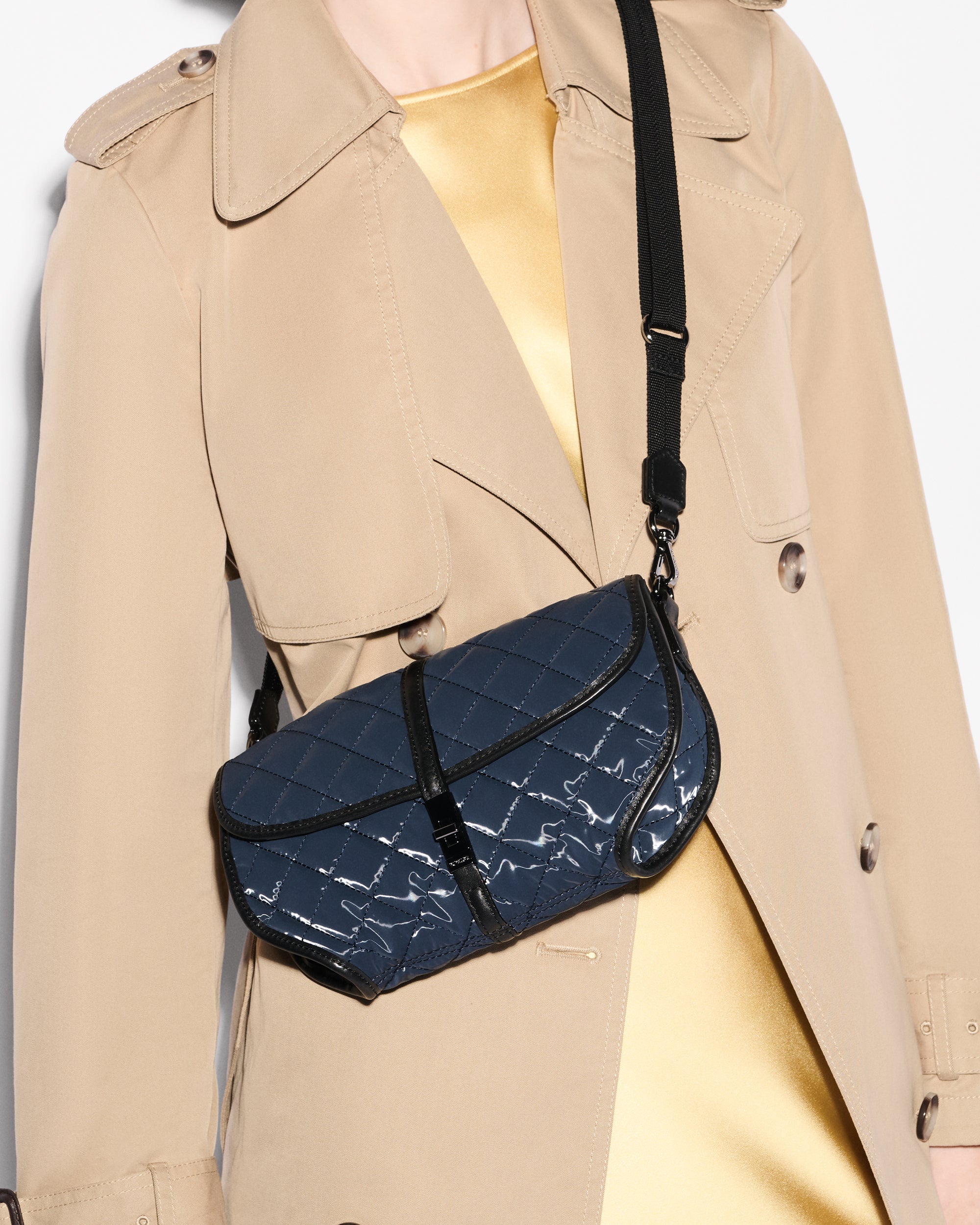Metallic Blue Handbags - Luxury Handbags in Ink Liquid Metallic