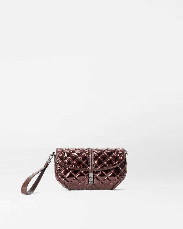 Bordeaux Lacquer Small Astor Convertible Clutch
