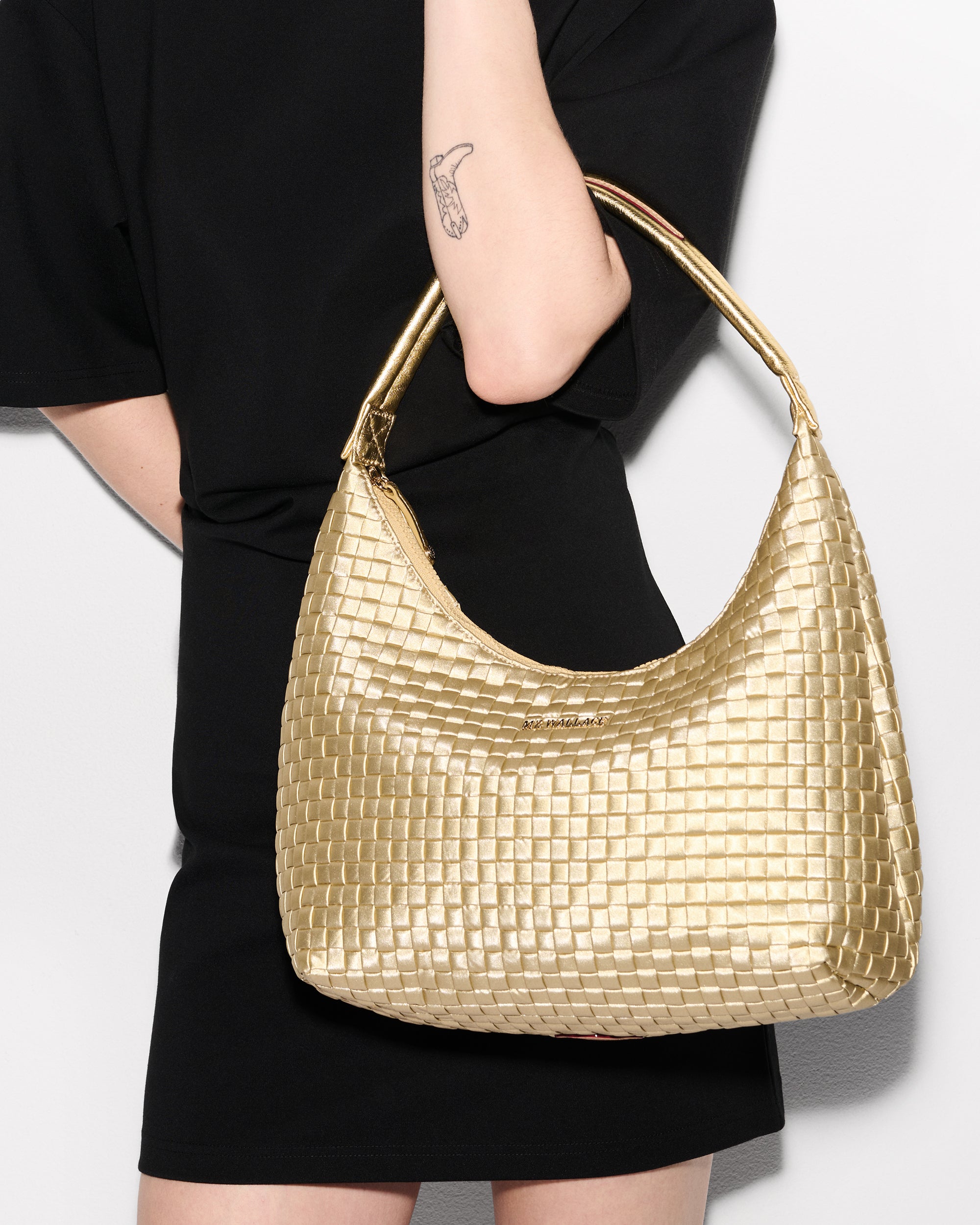 Light Gold Pearl Medium Woven Shoulder
