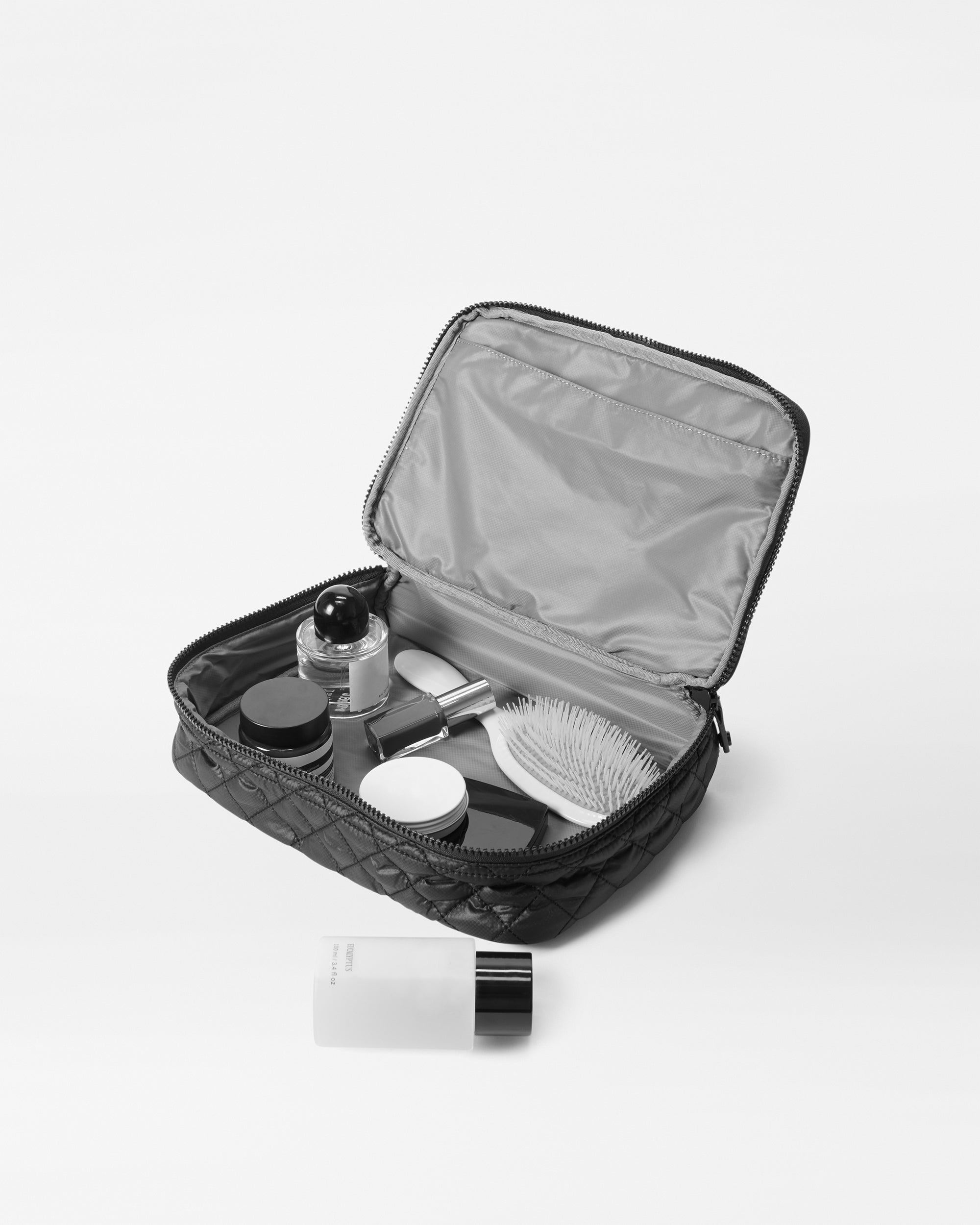 Black Zip Round Cosmetic