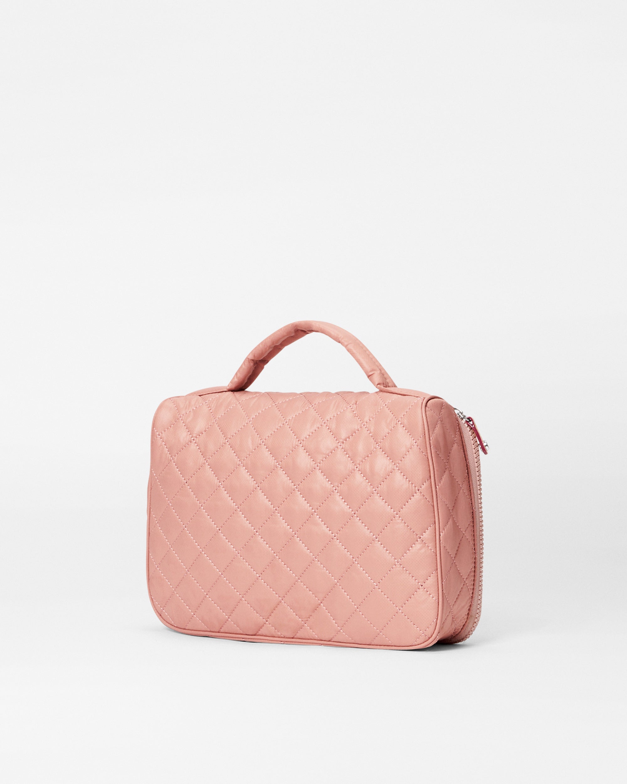 Dusty Rose Zip Round Cosmetic