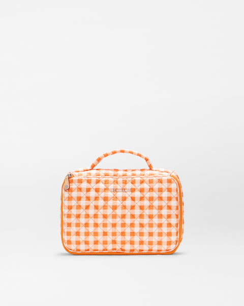MZ Wallace Sunset Orange Gingham Zip Round Organizer – Accessories