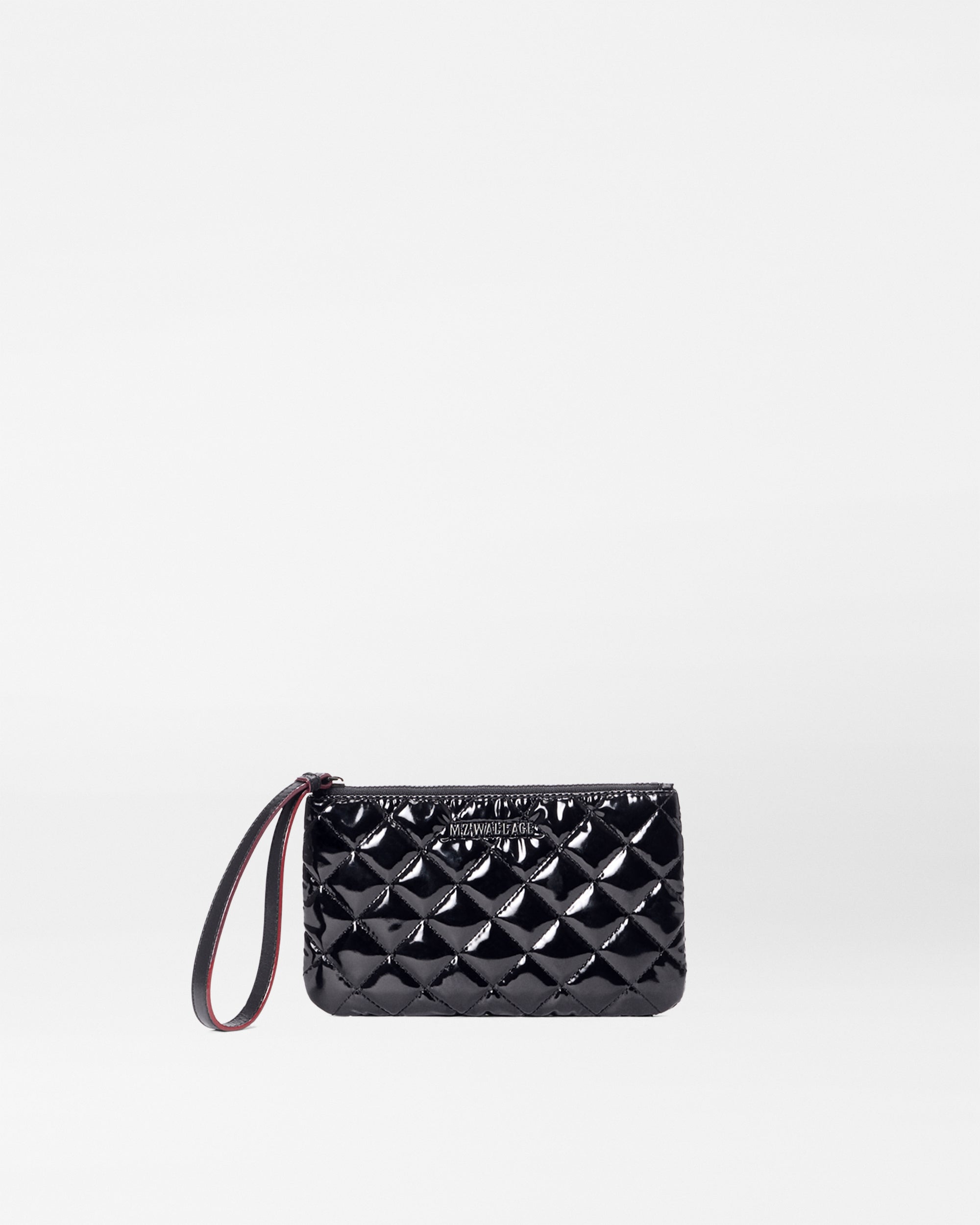 Black Lacquer Flat Metro Wristlet