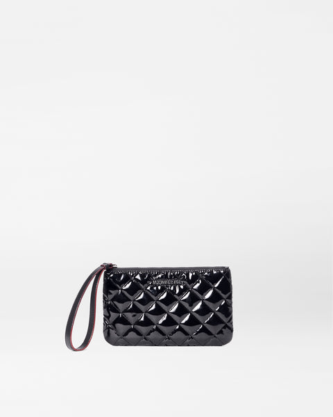 Black Lacquer Flat Metro Wristlet