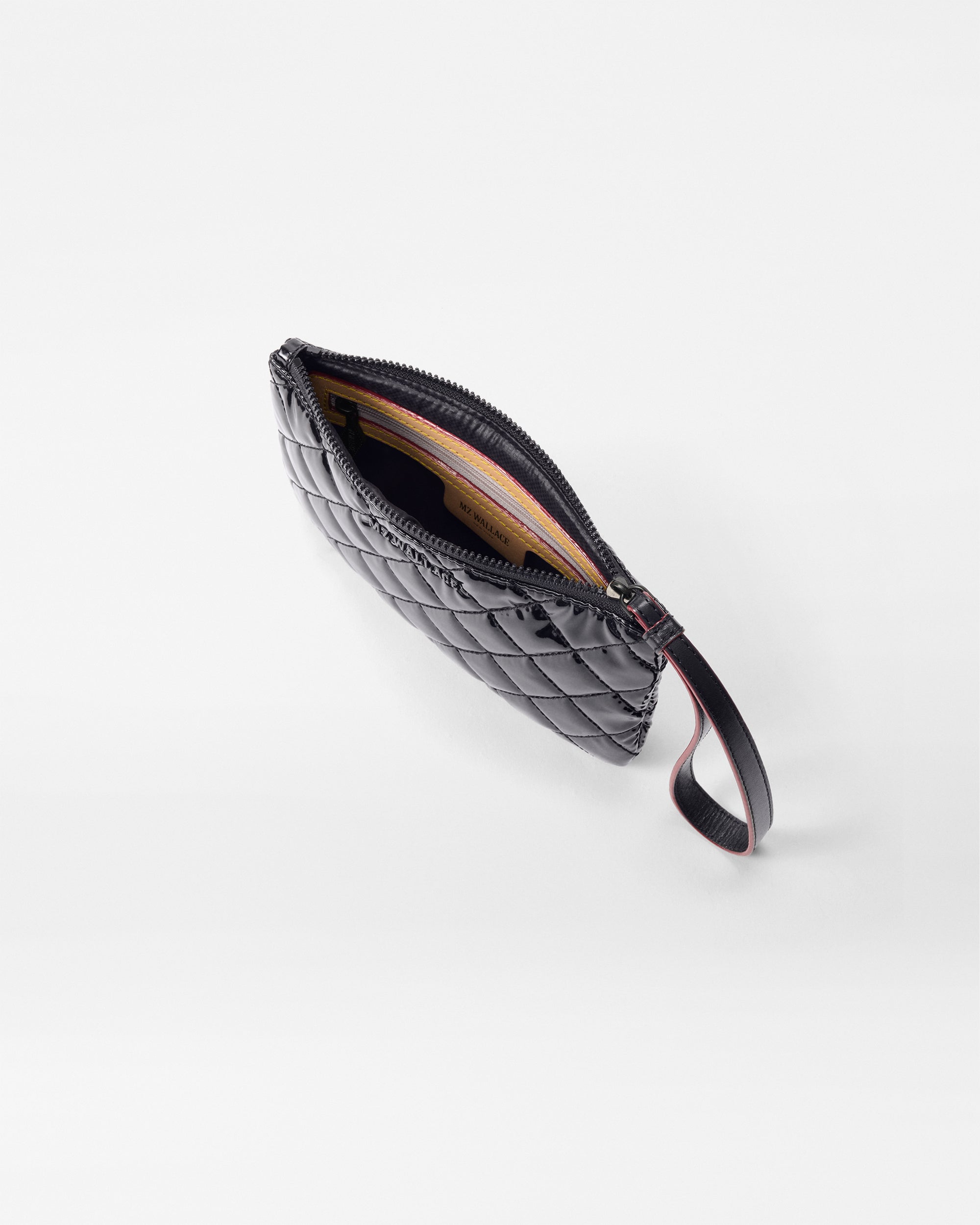 Black Lacquer Flat Metro Wristlet