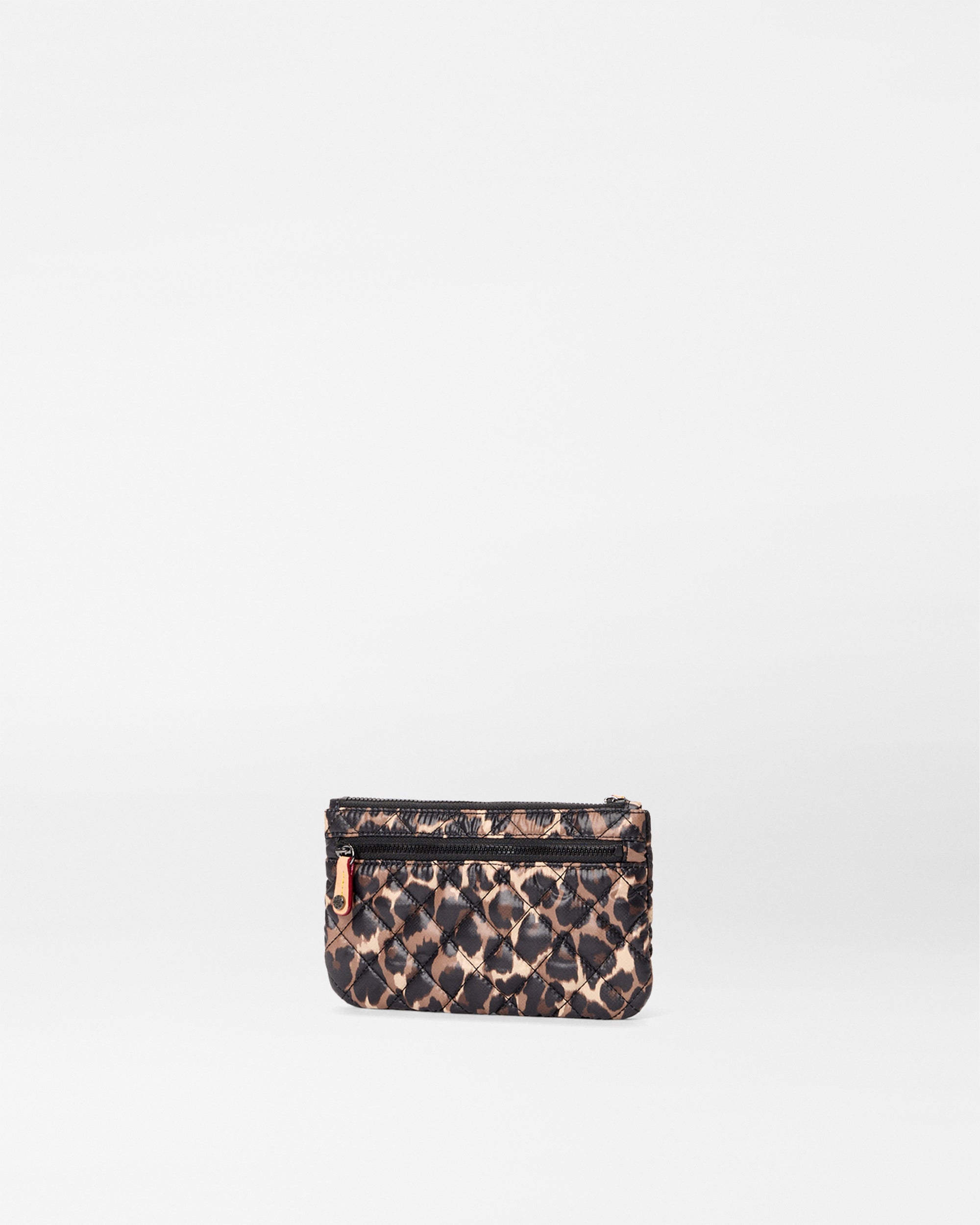 Front view of MZ Wallace Leopard Print Wristlet