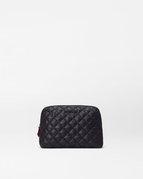 Black Medium Double Zip Cosmetic