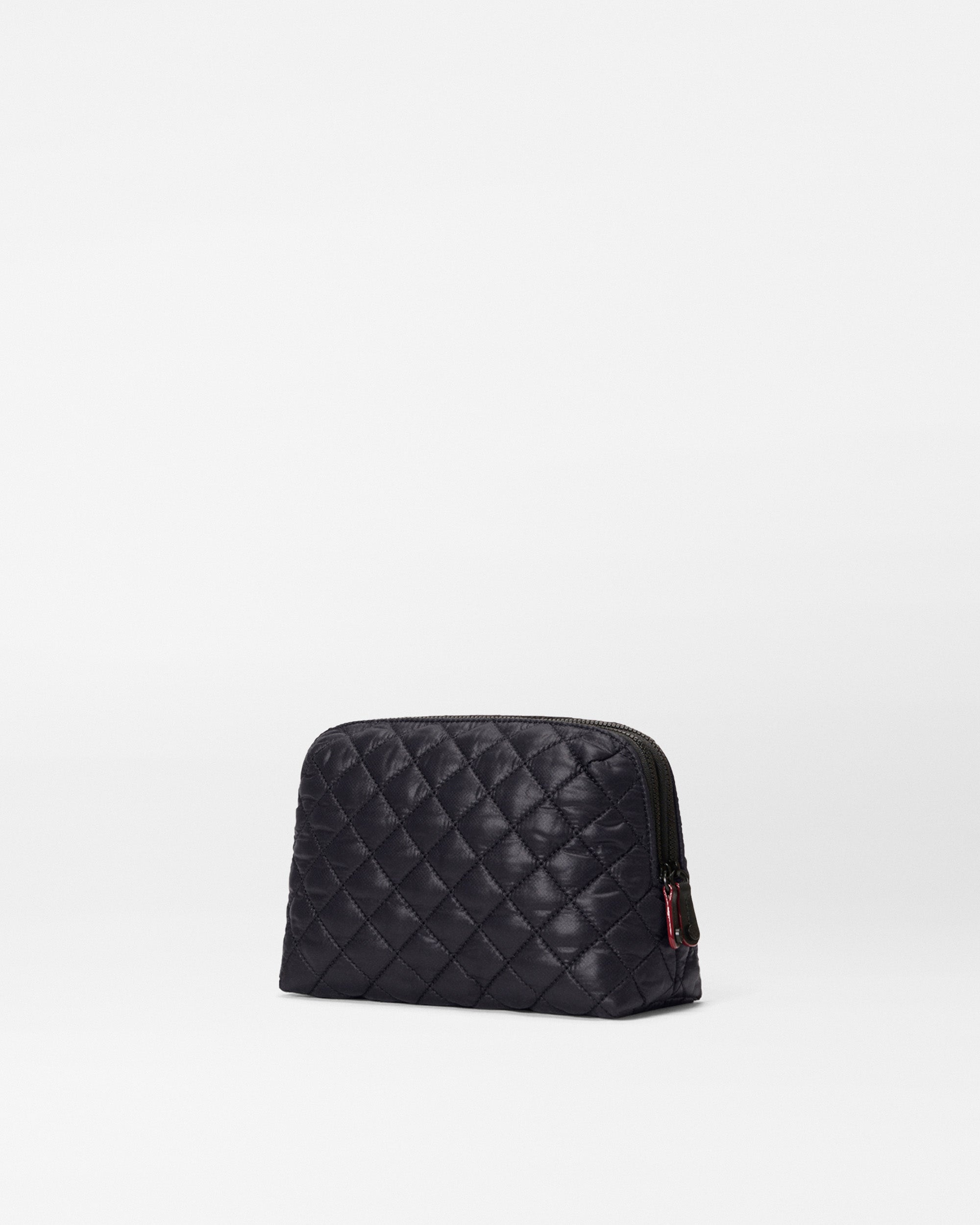 Black Medium Double Zip Cosmetic